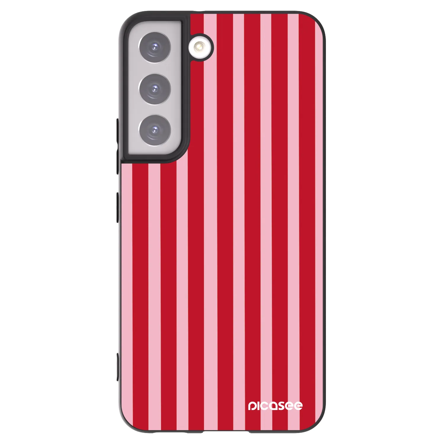Picasee Μαύρη θήκη σιλικόνης για Samsung Galaxy S22 5G - Lines red