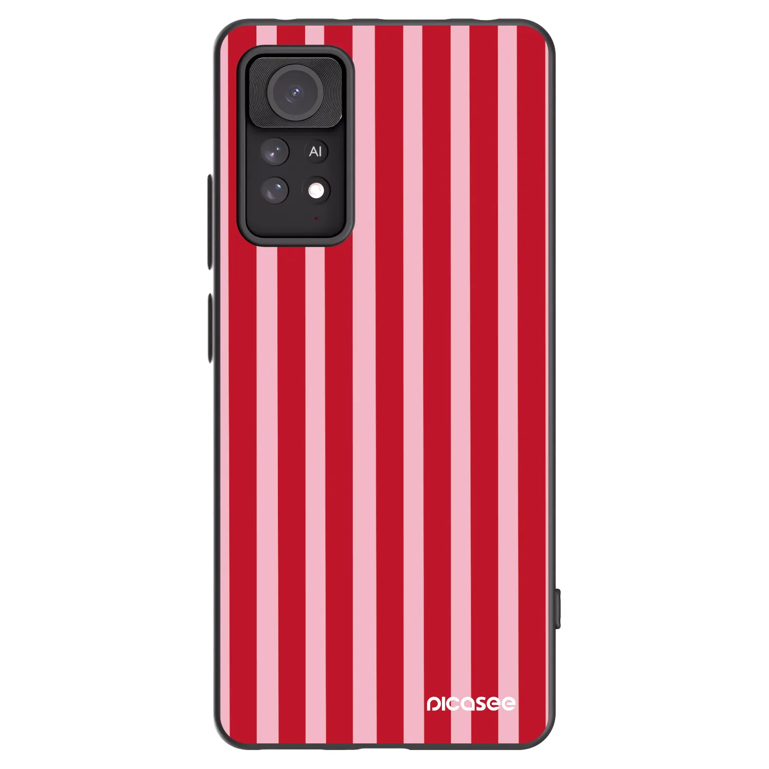 Picasee Μαύρη θήκη σιλικόνης για Xiaomi Redmi Note 11 Pro 5G - Lines red