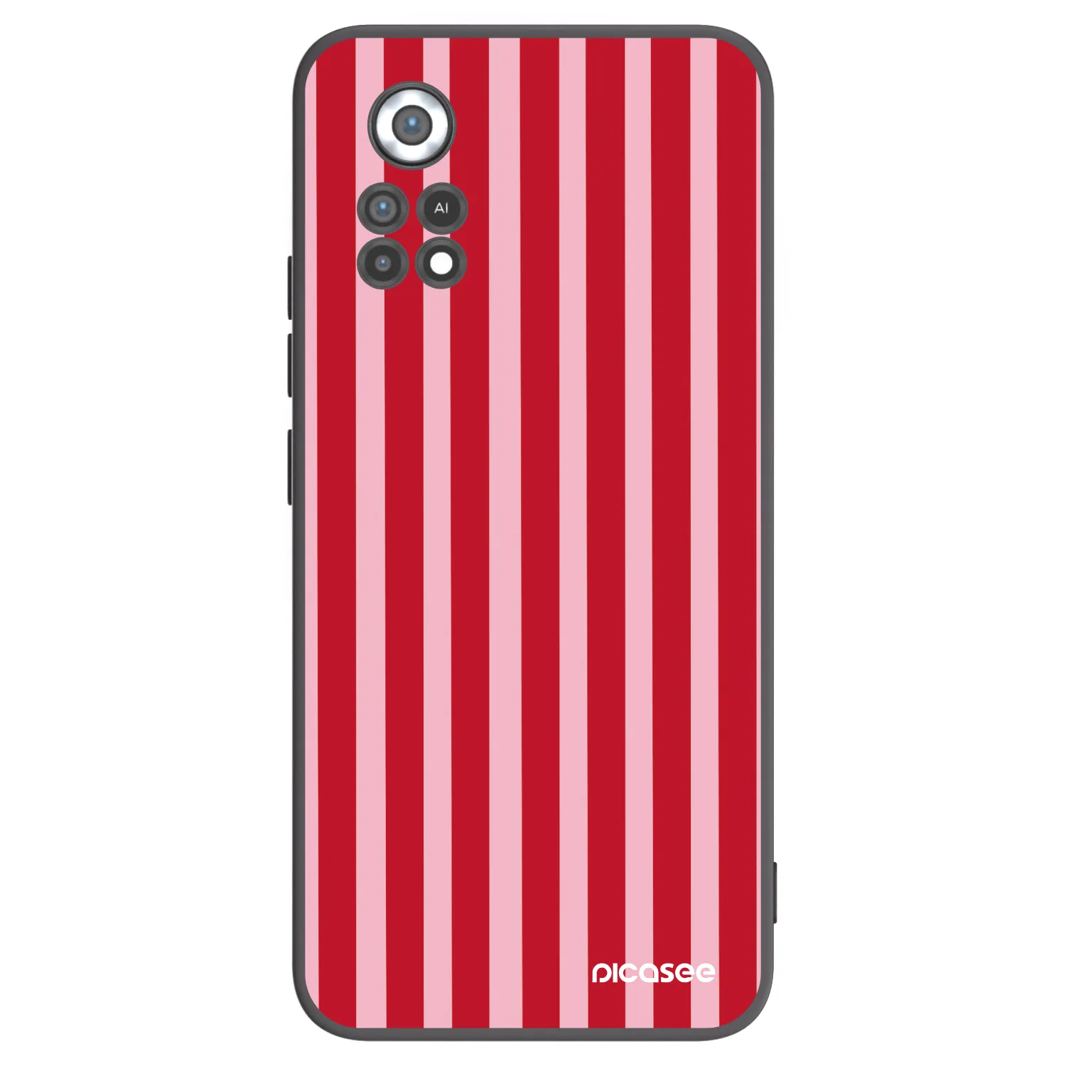 Picasee Μαύρη θήκη σιλικόνης για Xiaomi Poco X4 Pro 5G - Lines red