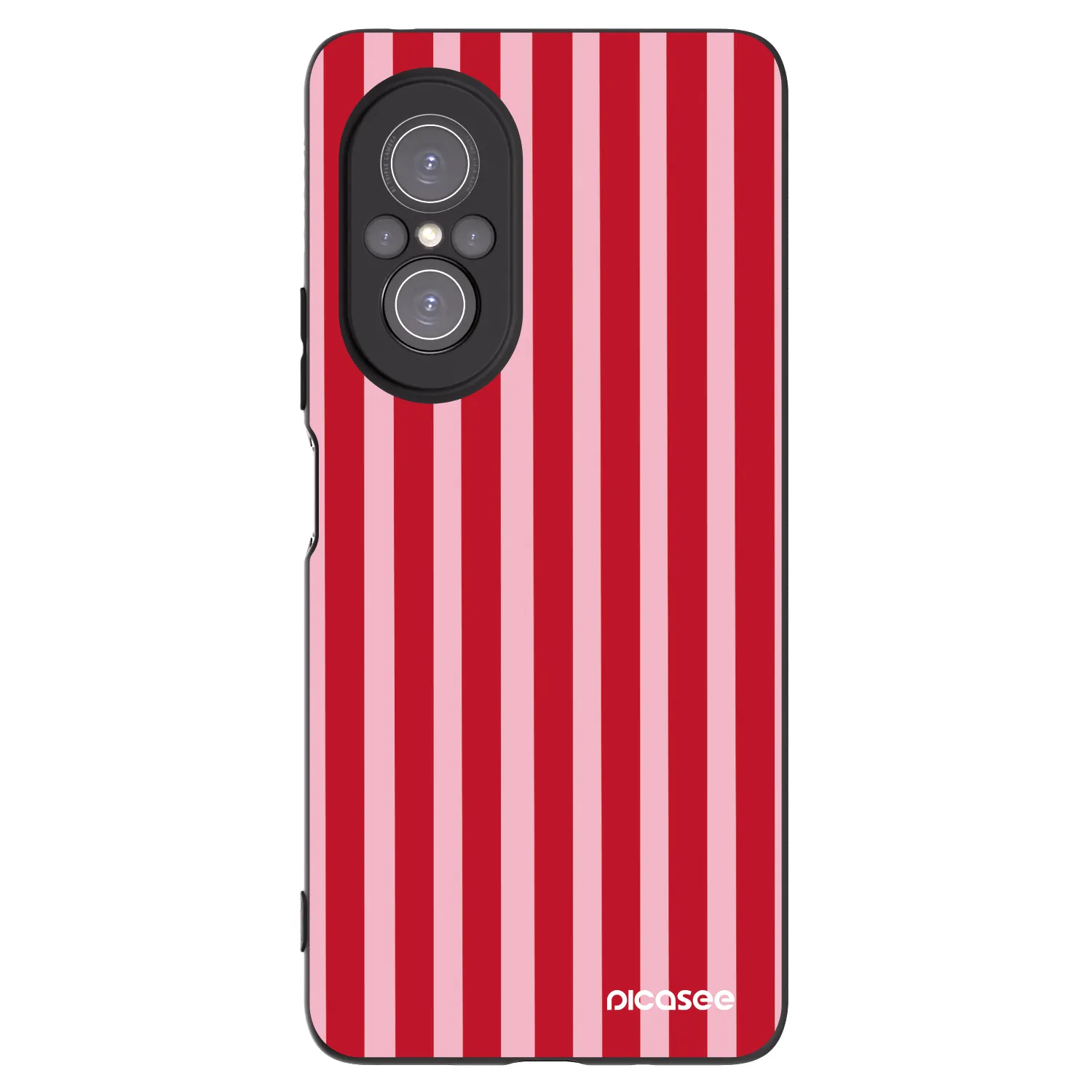 Picasee Μαύρη θήκη σιλικόνης για Huawei Nova 9 SE - Lines red