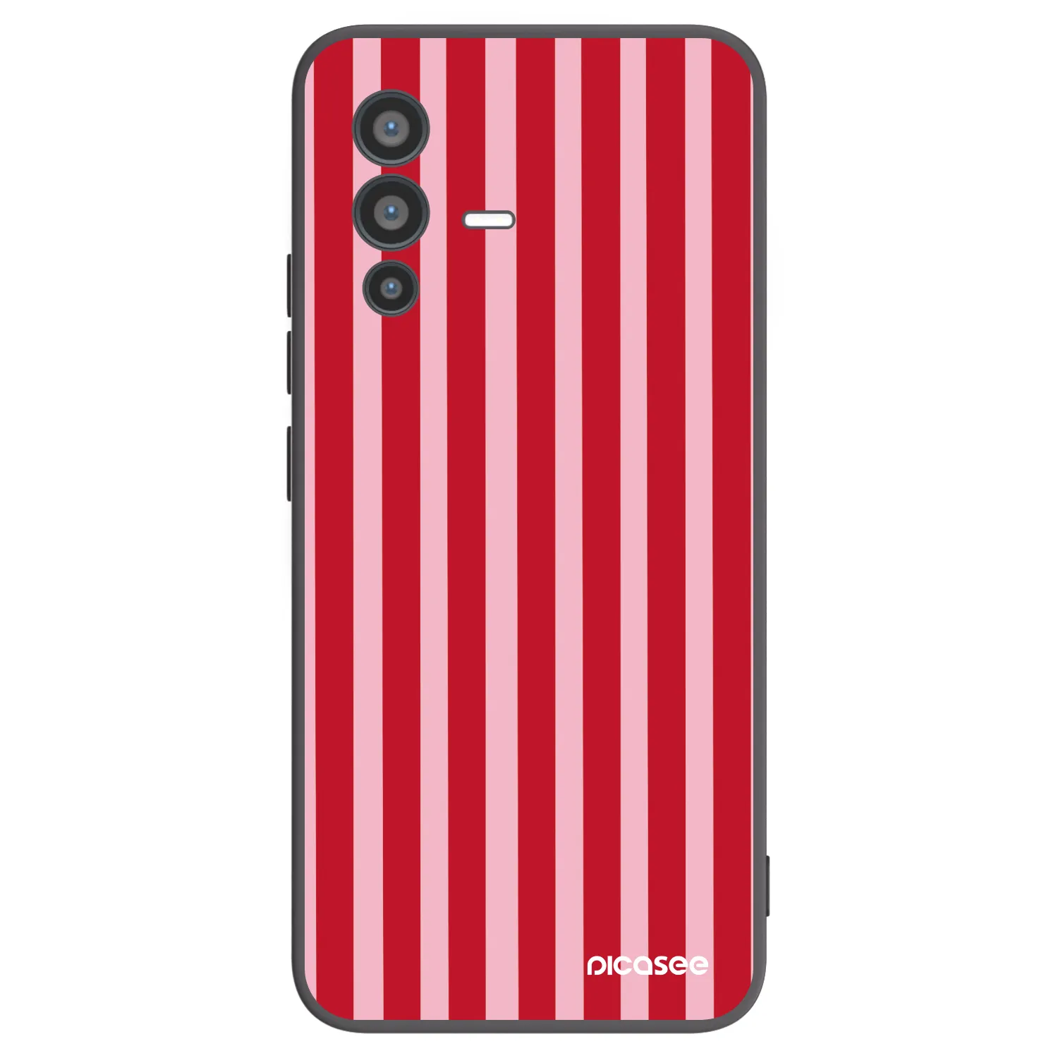 Picasee Μαύρη θήκη σιλικόνης για Vivo V23 5G - Lines red
