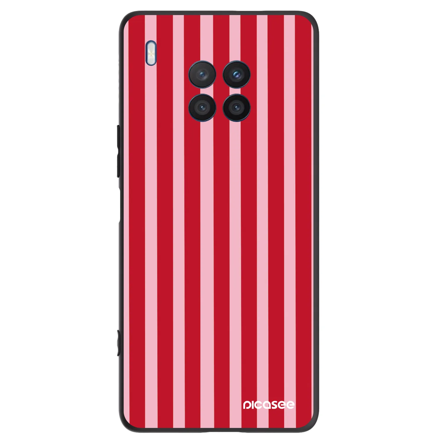 Picasee Μαύρη θήκη σιλικόνης για Honor 50 Lite - Lines red