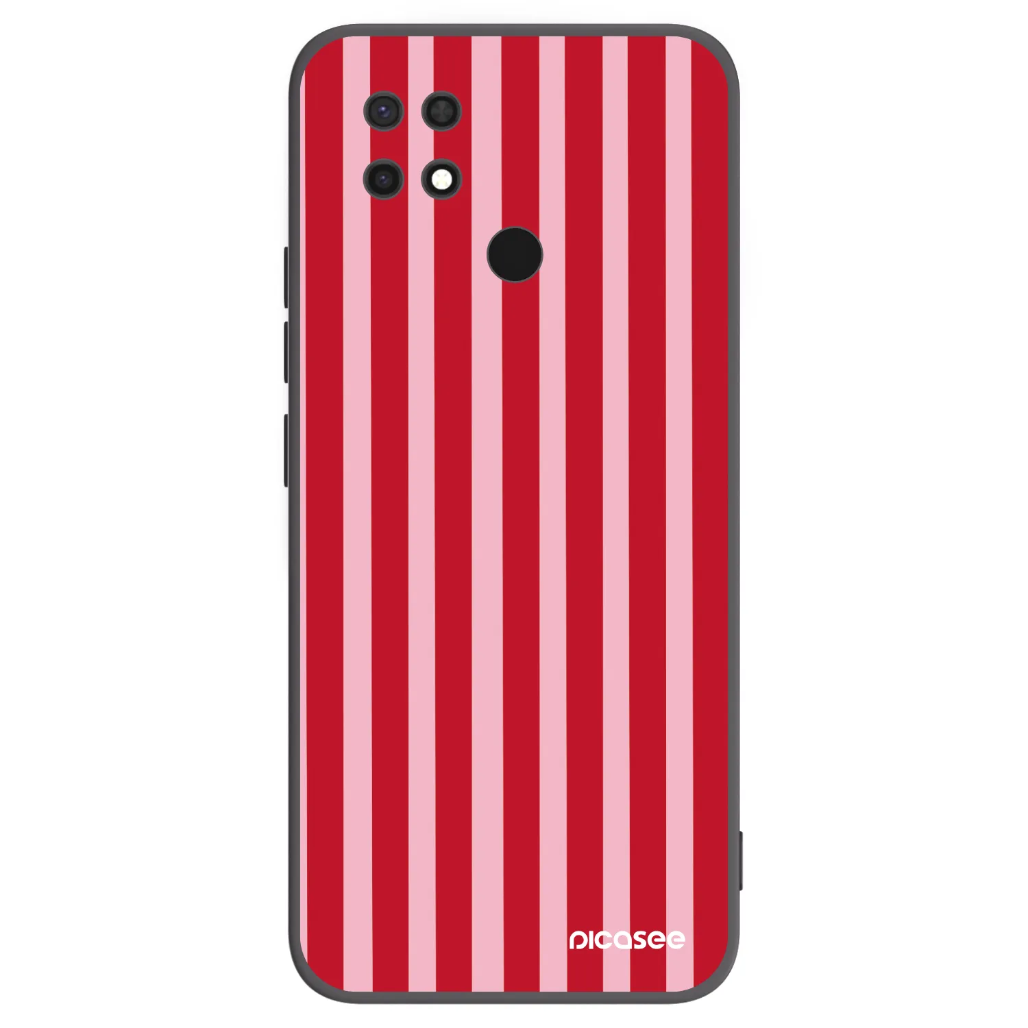Picasee Μαύρη θήκη σιλικόνης για Xiaomi Redmi 10C - Lines red