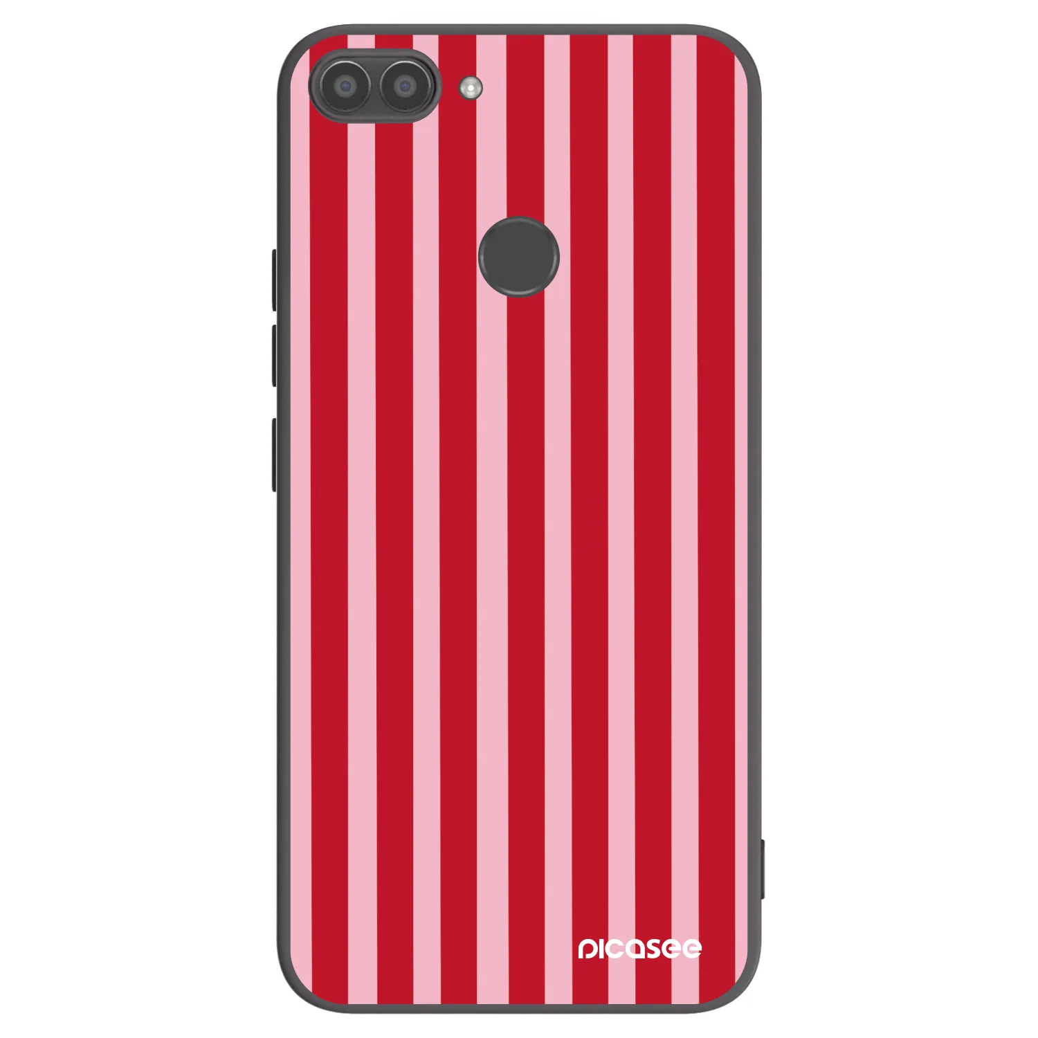 Picasee Μαύρη θήκη σιλικόνης για Huawei P Smart - Lines red