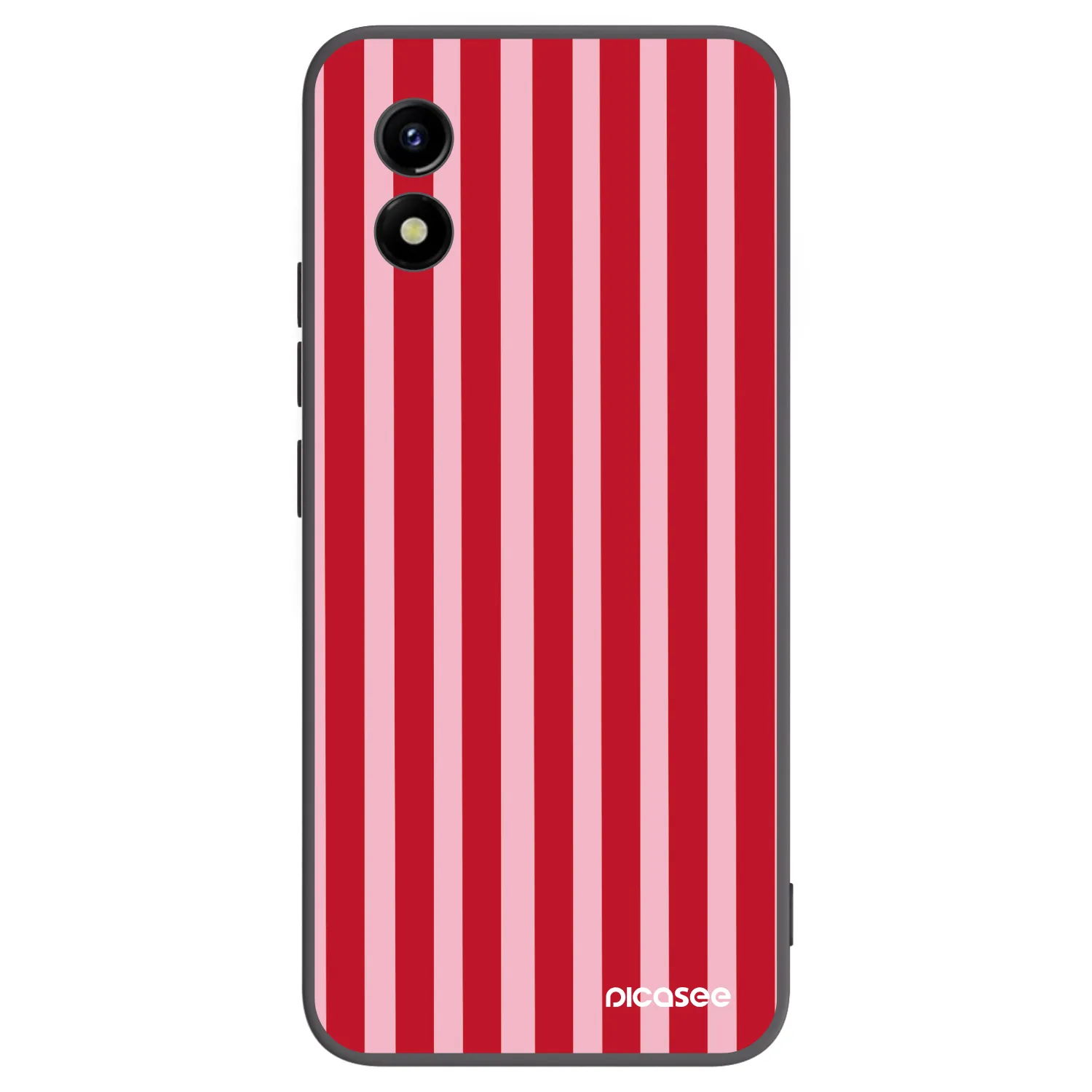Picasee Μαύρη θήκη σιλικόνης για Vivo Y01 - Lines red