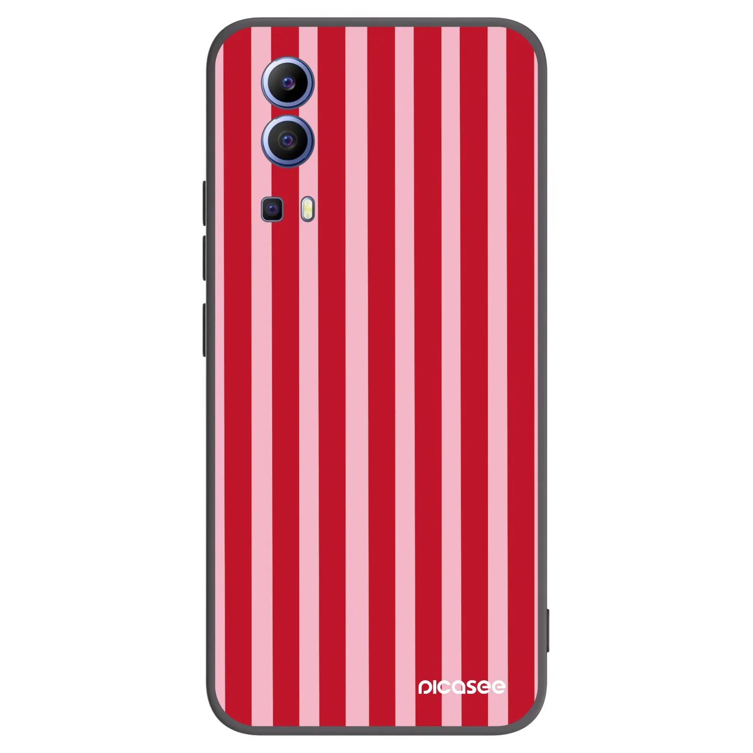 Picasee Μαύρη θήκη σιλικόνης για Vivo Y52 5G - Lines red