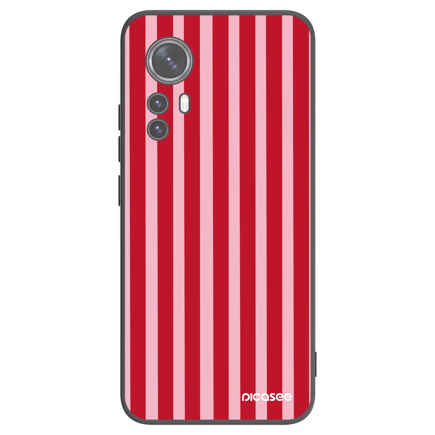 Picasee Μαύρη θήκη σιλικόνης για Xiaomi 12X - Lines red