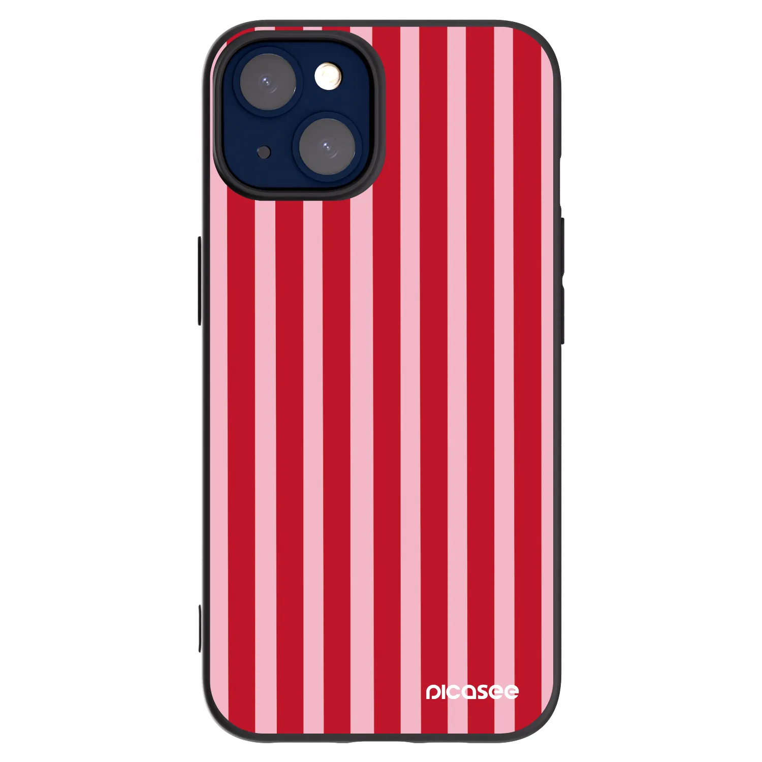 Picasee Μαύρη θήκη σιλικόνης για Apple iPhone 14 - Lines red