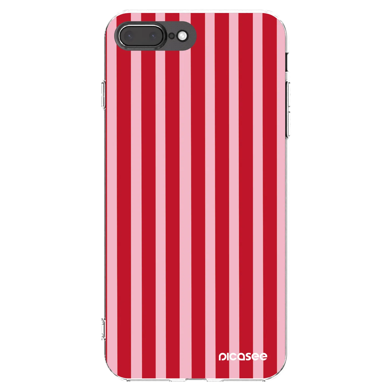 Picasee διαφανής θήκη σιλικόνης Apple iPhone 8 Plus - Lines red