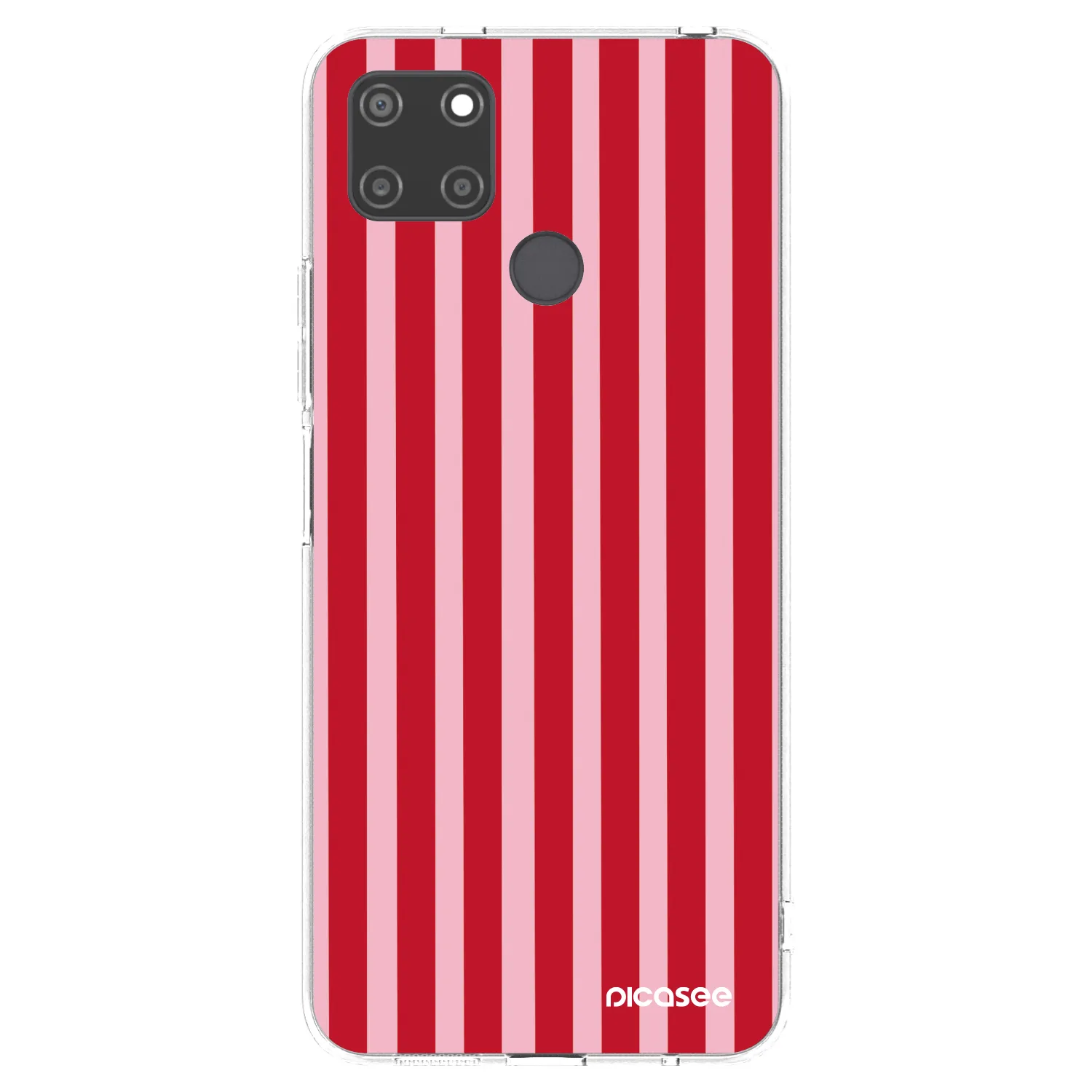 Picasee διαφανής θήκη σιλικόνης Realme C21Y - Lines red
