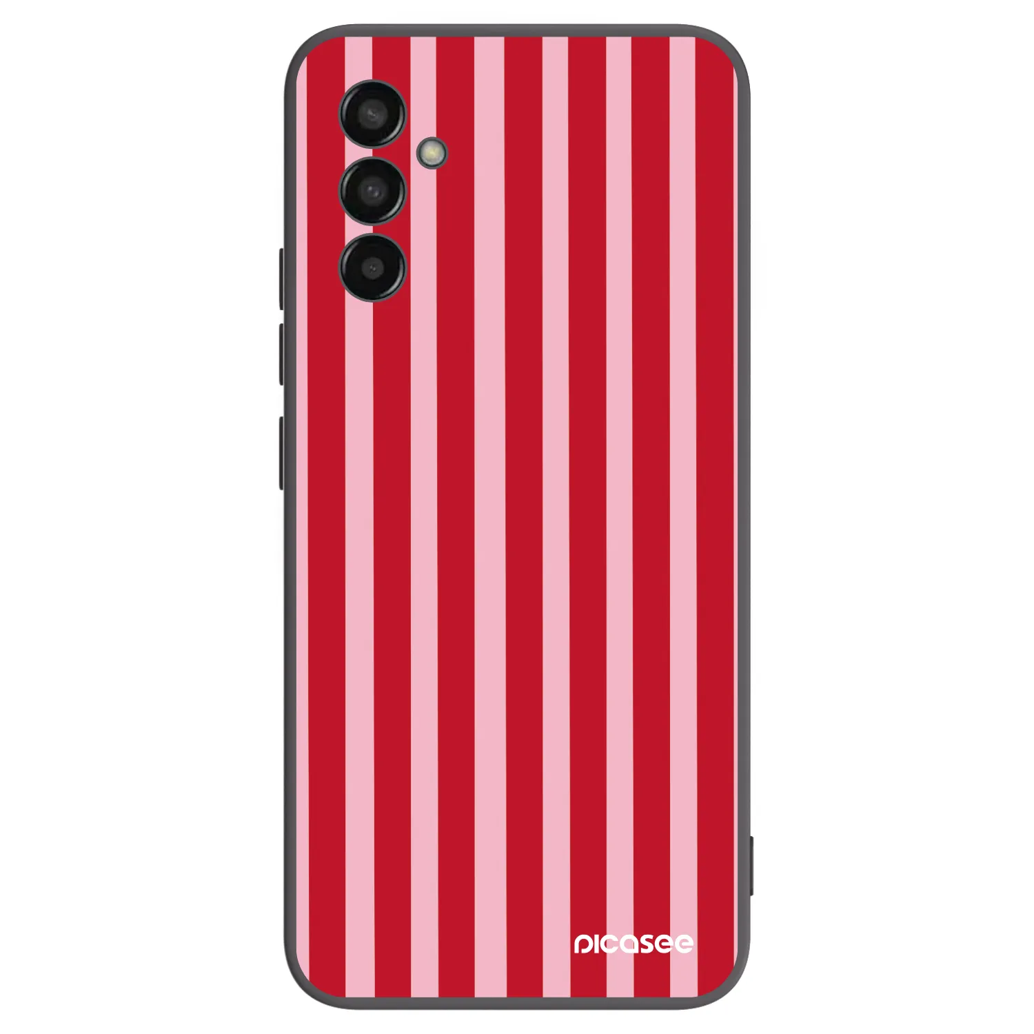 Picasee Μαύρη θήκη σιλικόνης για Samsung Galaxy M13 M135F - Lines red