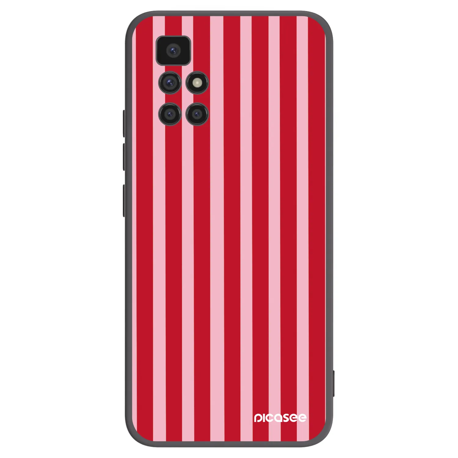 Picasee Μαύρη θήκη σιλικόνης για Xiaomi Redmi 10 (2022) - Lines red