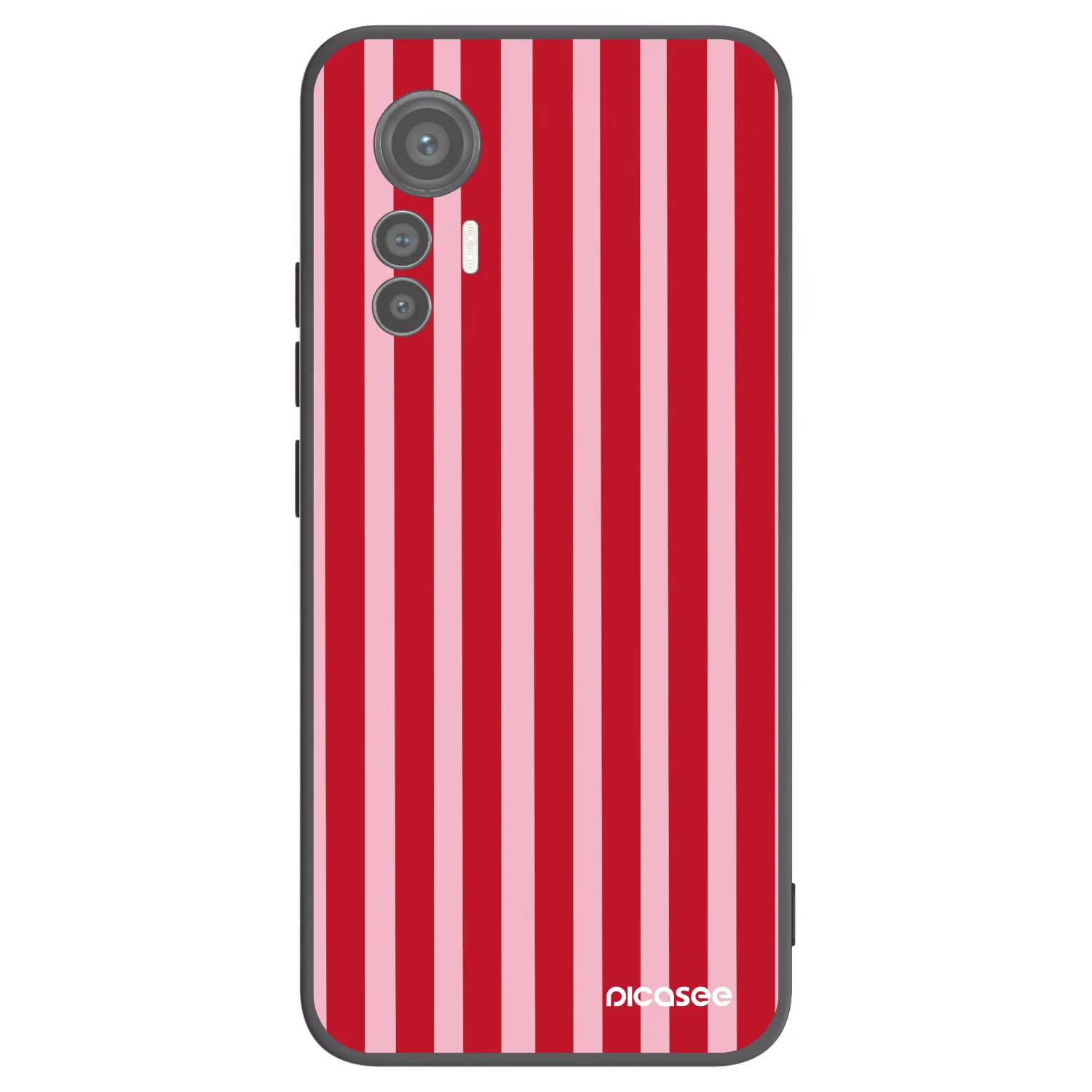 Picasee Μαύρη θήκη σιλικόνης για Xiaomi 12 Lite - Lines red