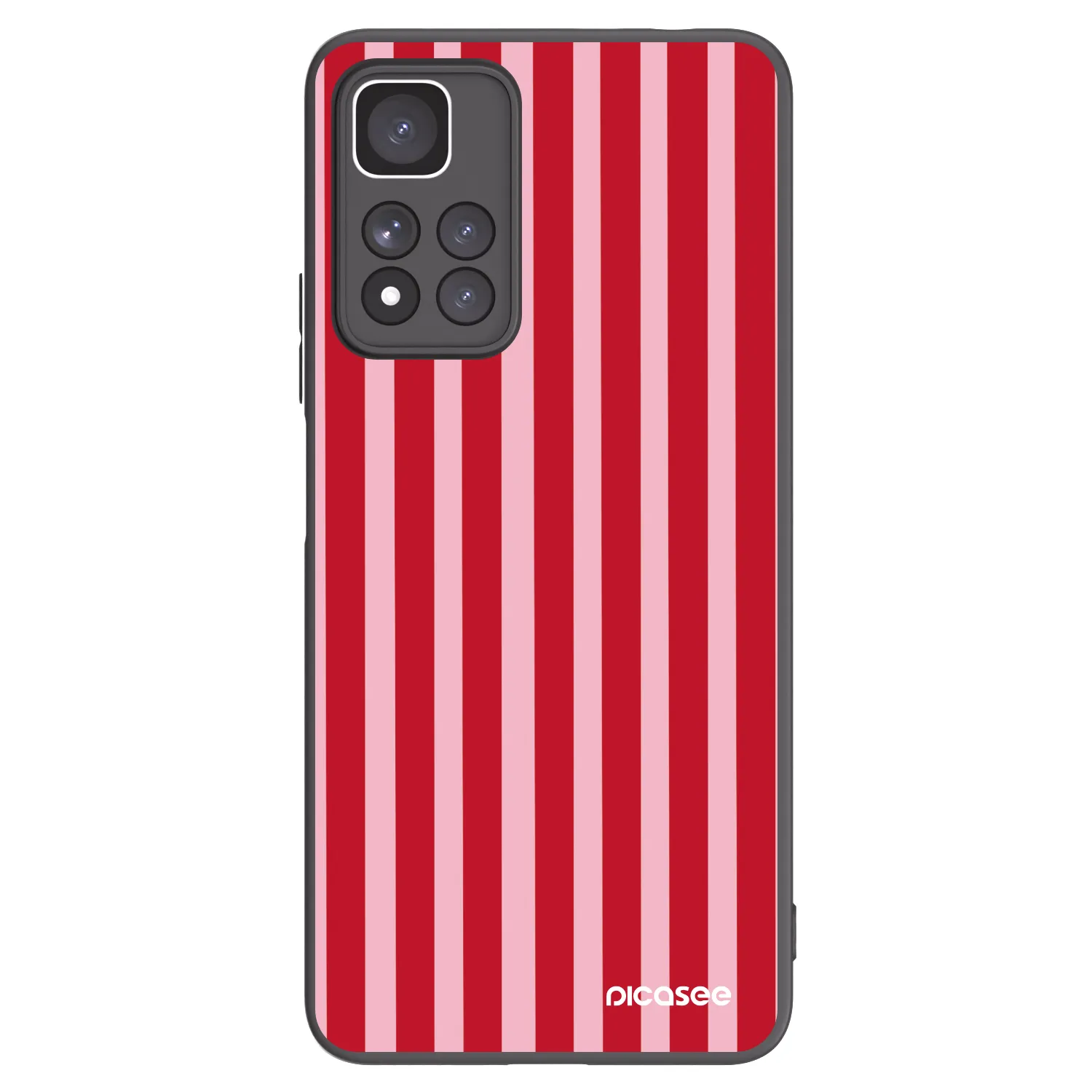 Picasee Μαύρη θήκη σιλικόνης για Xiaomi Redmi Note 11 Pro+ 5G - Lines red