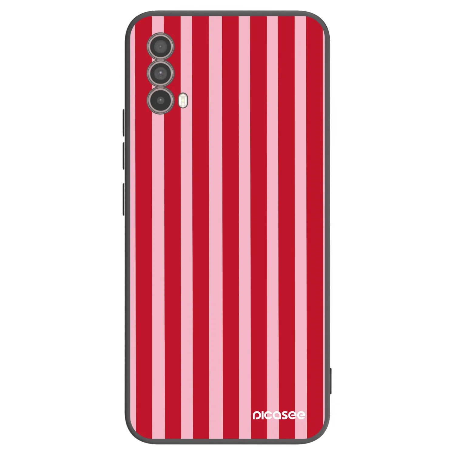 Picasee Μαύρη θήκη σιλικόνης για Motorola Moto E40 - Lines red