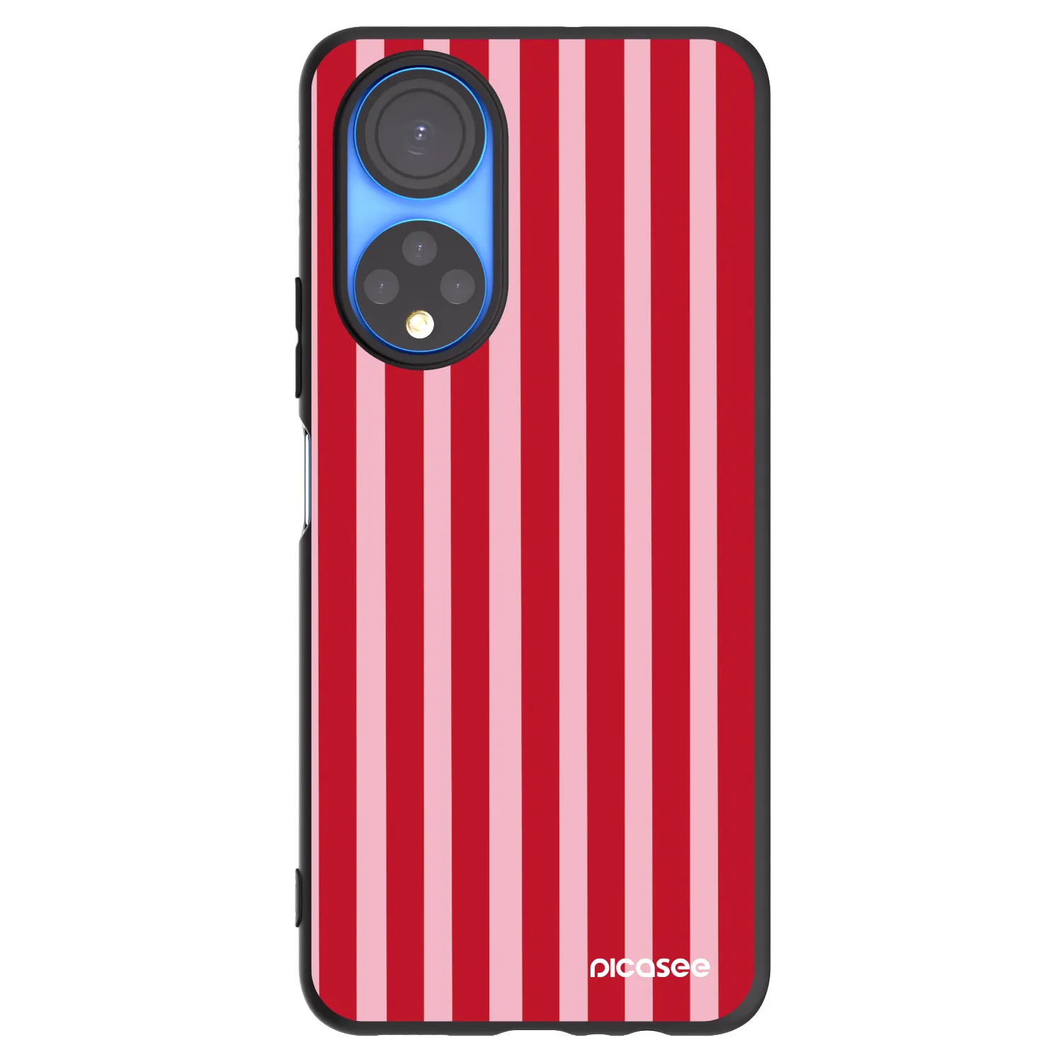 Picasee Μαύρη θήκη σιλικόνης για Honor X7 - Lines red