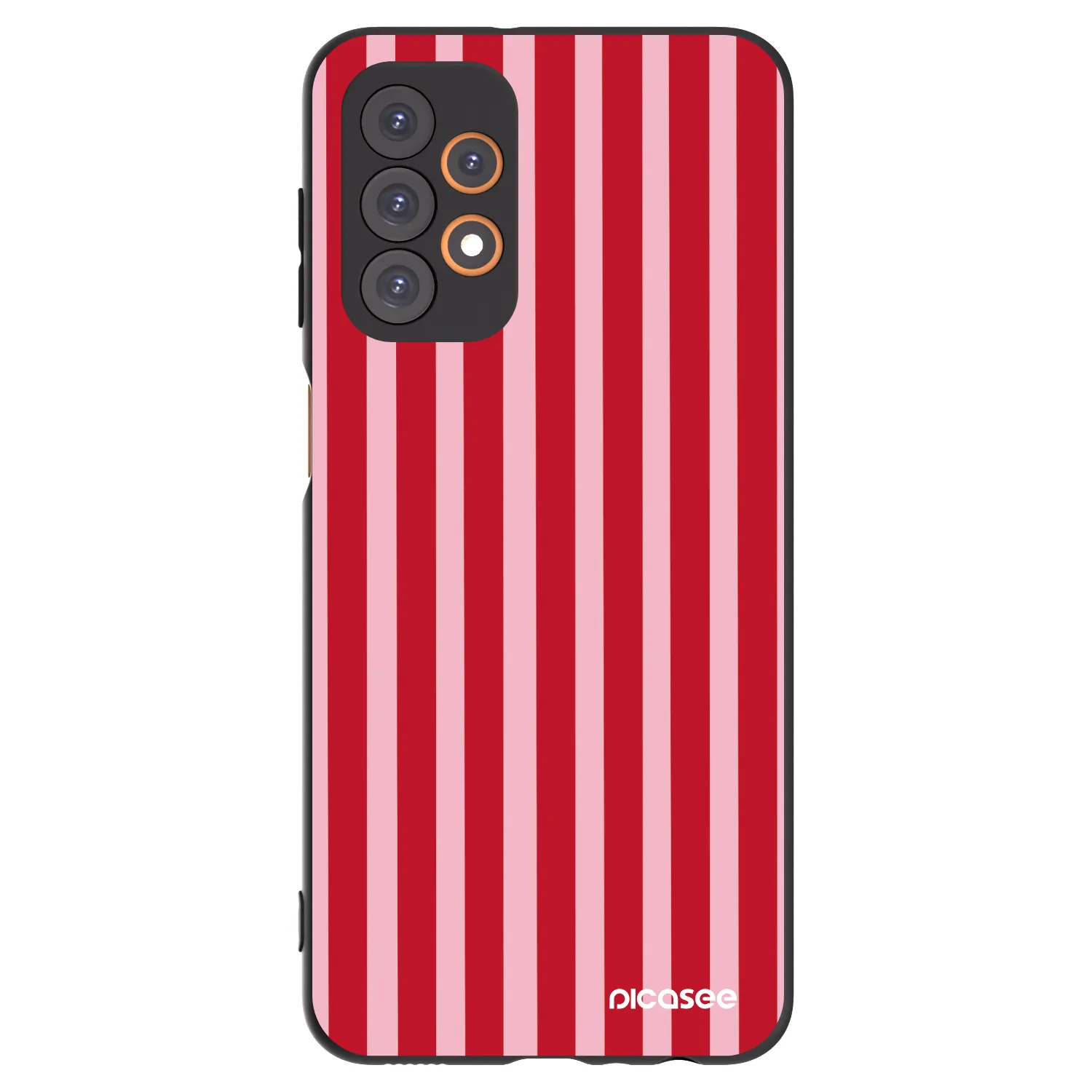 Picasee Μαύρη θήκη σιλικόνης για Samsung Galaxy A23 A236B 5G - Lines red