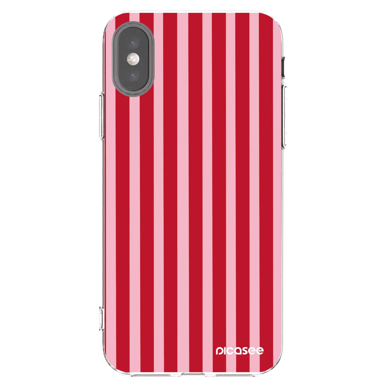Picasee διαφανής θήκη σιλικόνης Apple iPhone X/XS - Lines red