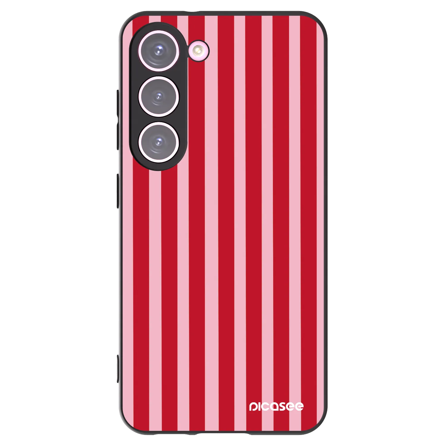 Picasee Μαύρη θήκη σιλικόνης για Samsung Galaxy S23 5G - Lines red