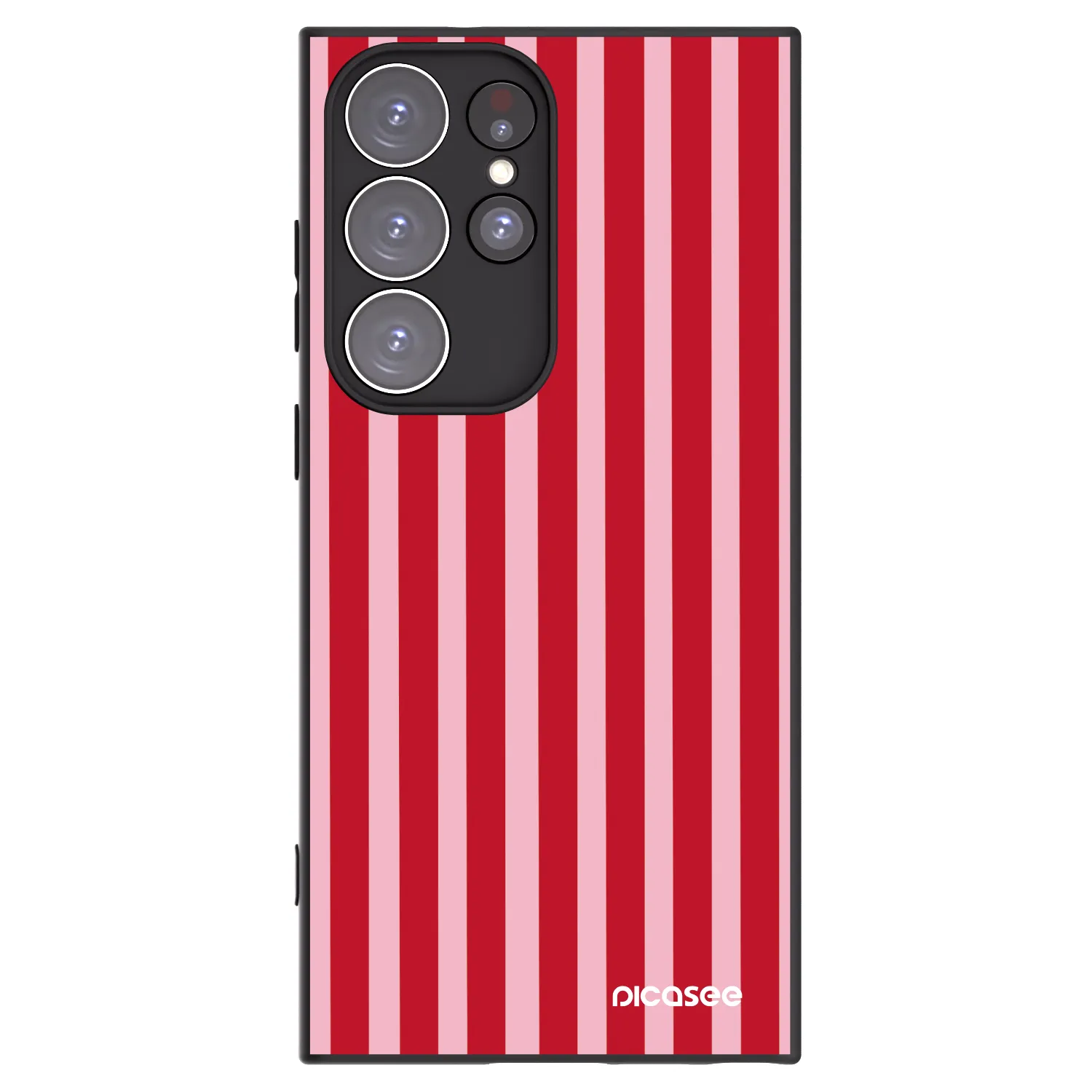 Picasee Μαύρη θήκη σιλικόνης για Samsung Galaxy S23 Ultra 5G - Lines red