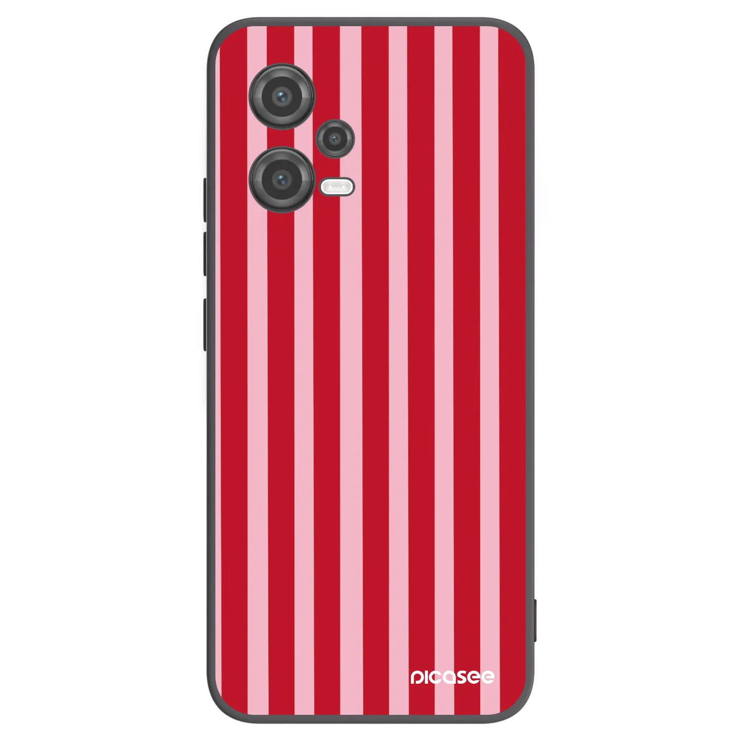 Picasee Μαύρη θήκη σιλικόνης για Xiaomi Poco X5 - Lines red