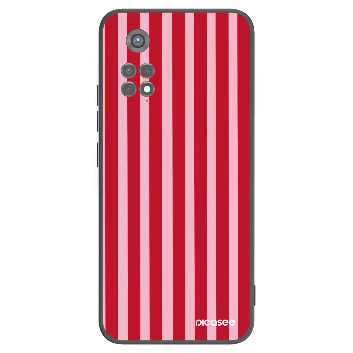 Picasee Μαύρη θήκη σιλικόνης για Xiaomi Redmi Note 11S 5G - Lines red