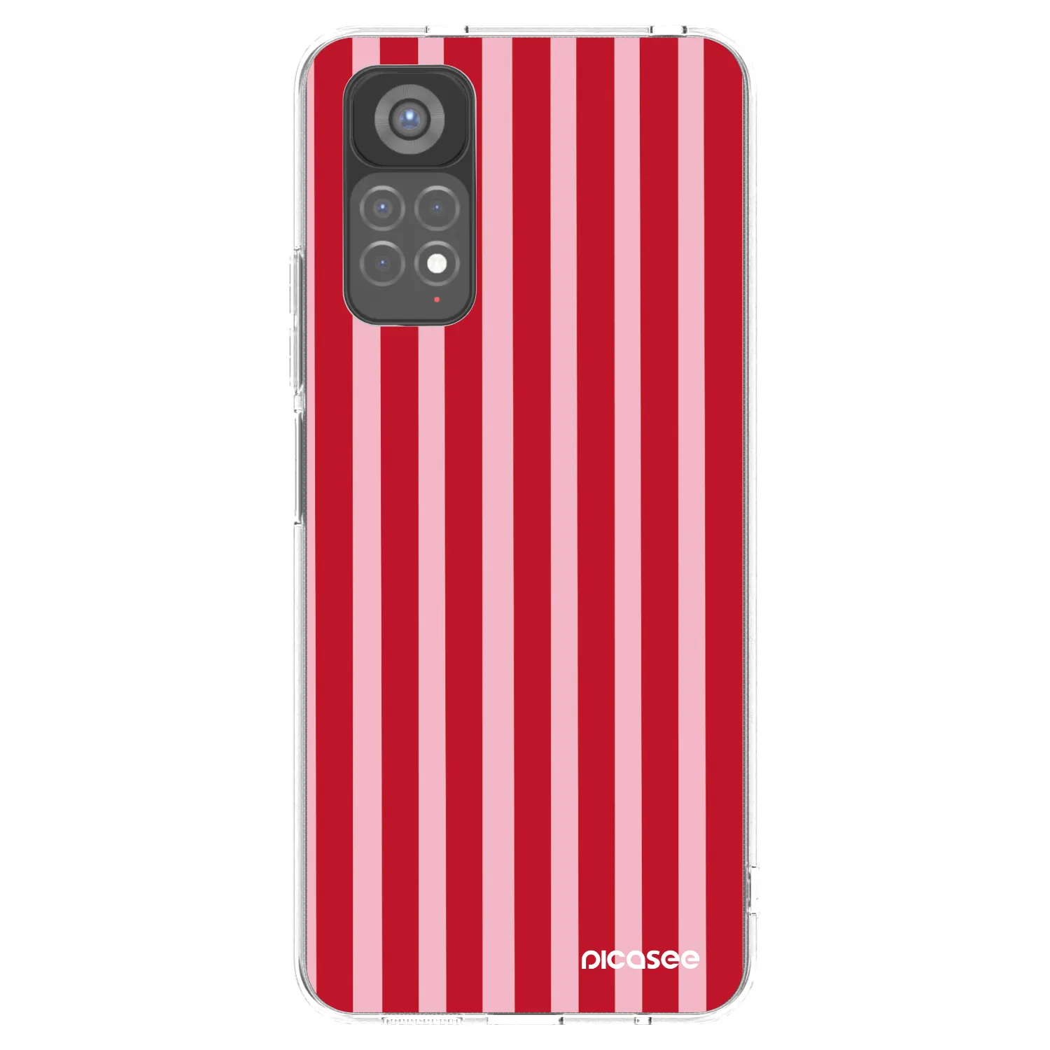 Picasee διαφανής θήκη σιλικόνης Xiaomi Redmi Note 11S 5G - Lines red