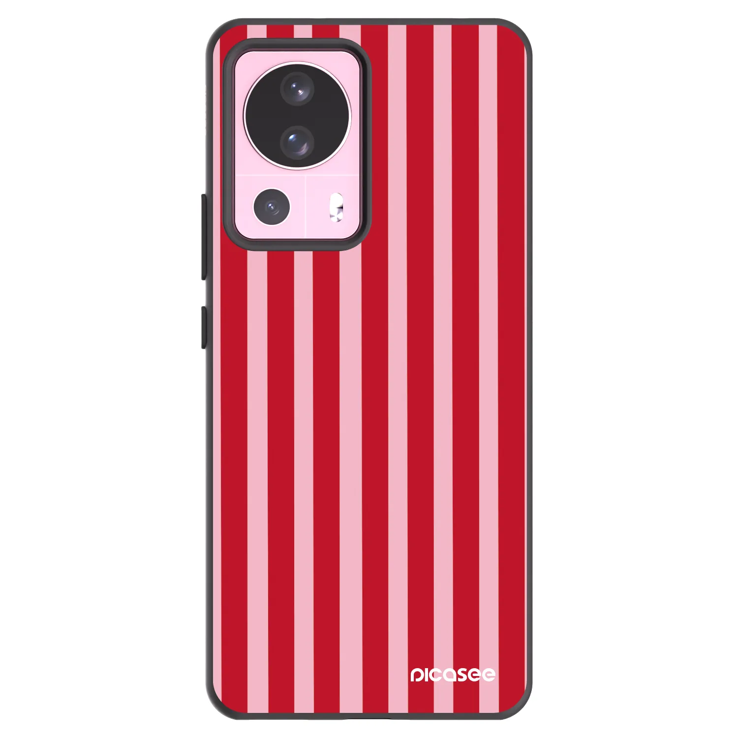 Picasee Μαύρη θήκη σιλικόνης για Xiaomi 13 Lite - Lines red