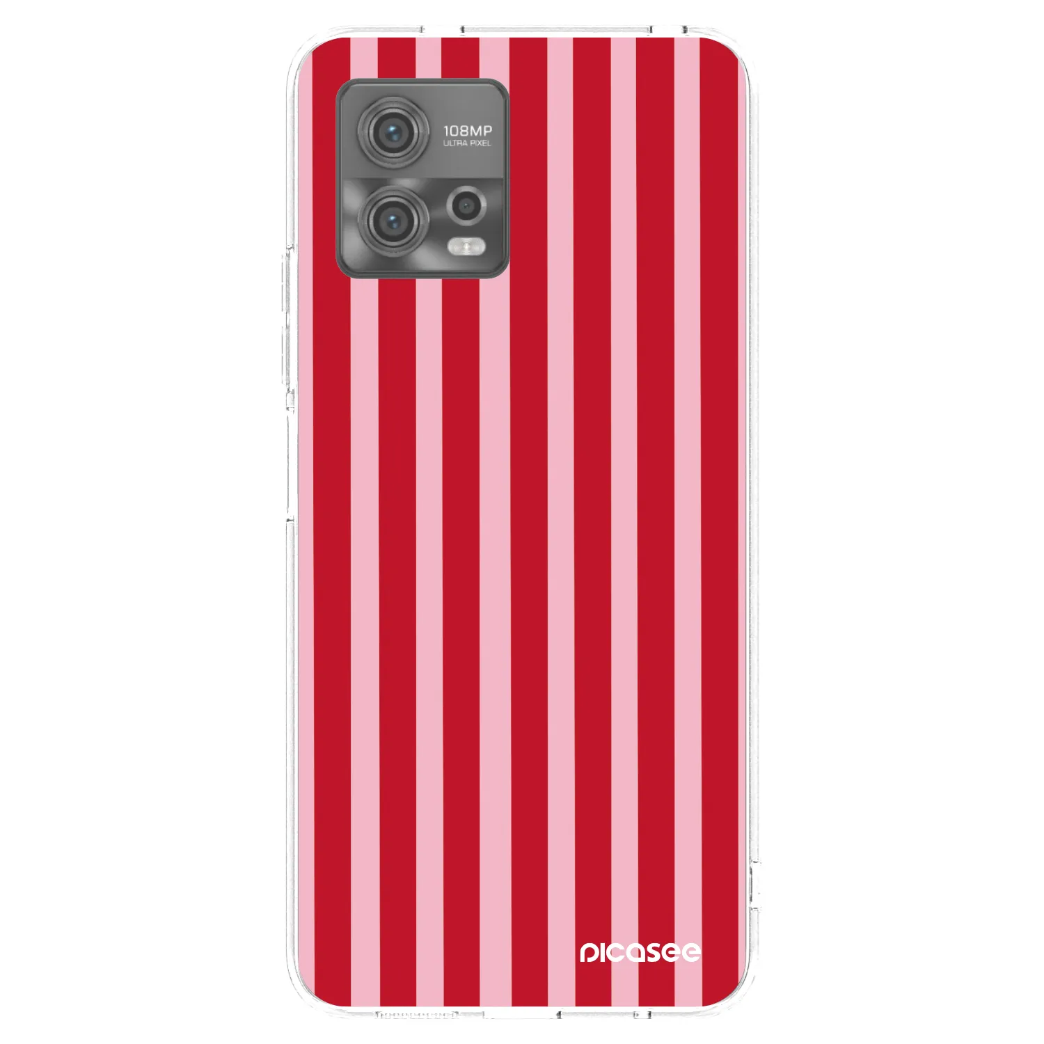 Picasee διαφανής θήκη σιλικόνης Motorola Moto G72 - Lines red