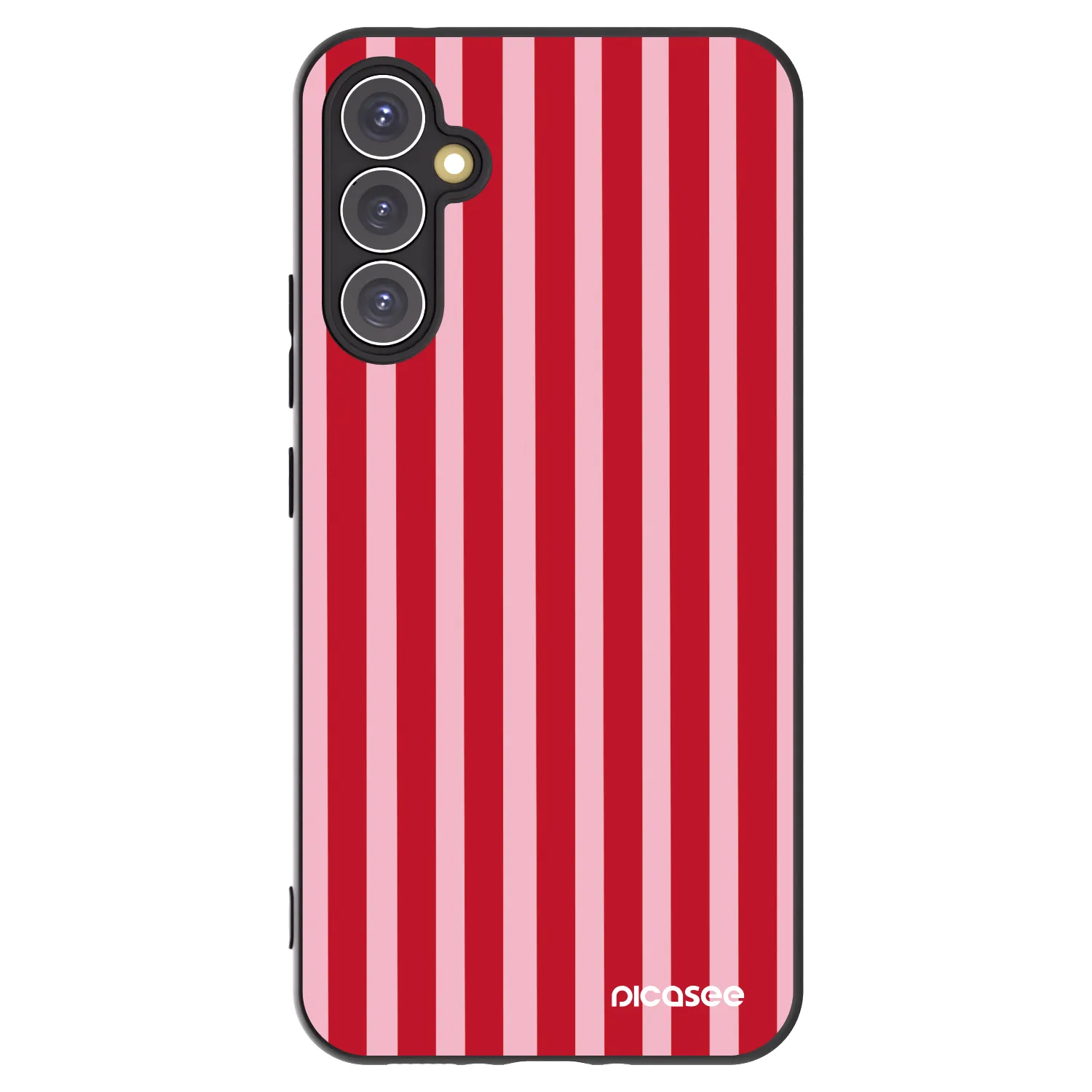 Picasee Μαύρη θήκη σιλικόνης για Samsung Galaxy A34 5G A346B - Lines red