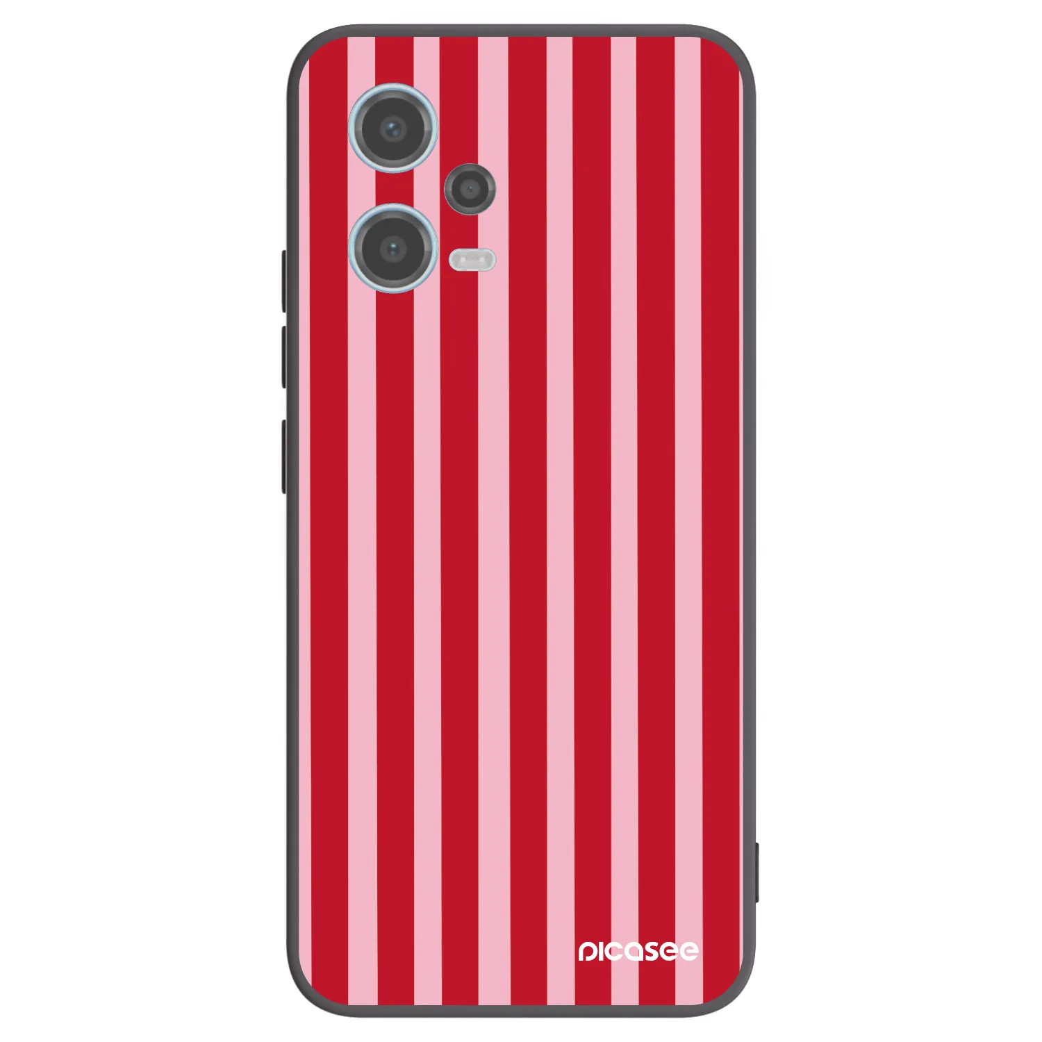 Picasee Μαύρη θήκη σιλικόνης για Xiaomi Redmi Note 12 5G - Lines red