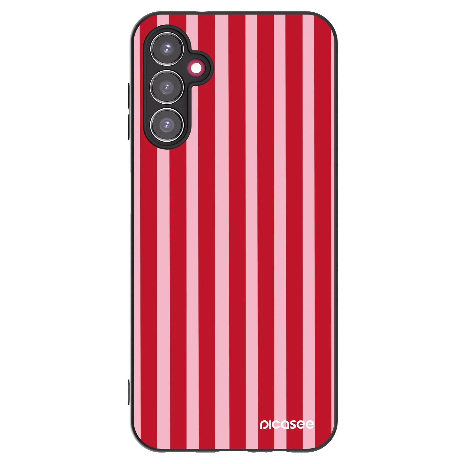 Picasee Μαύρη θήκη σιλικόνης για Samsung Galaxy A14 4G A145R - Lines red