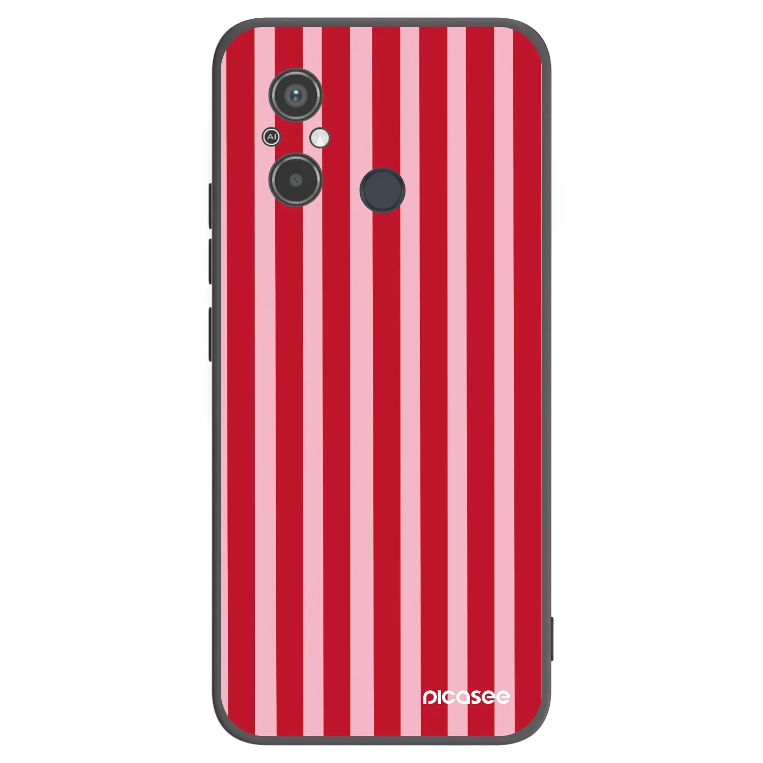 Picasee Μαύρη θήκη σιλικόνης για Xiaomi Redmi 12C - Lines red