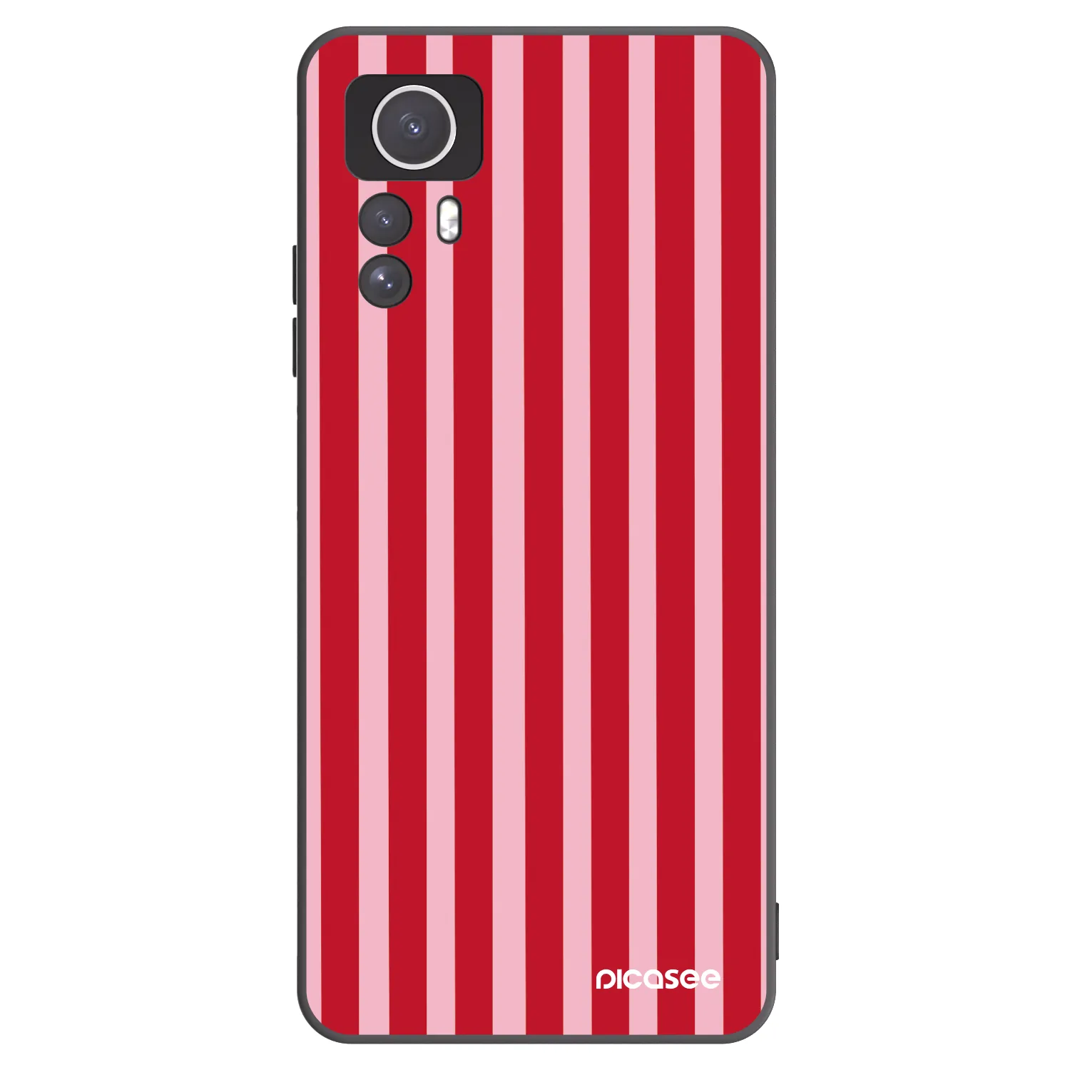 Picasee Μαύρη θήκη σιλικόνης για Xiaomi Redmi Note 12S - Lines red