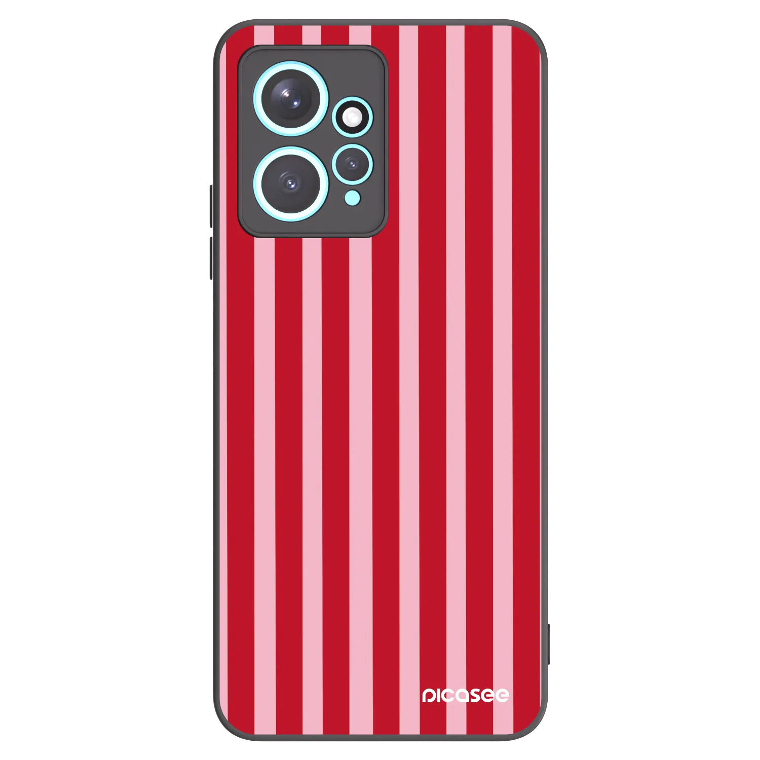 Picasee Μαύρη θήκη σιλικόνης για Xiaomi Redmi Note 12 4G - Lines red