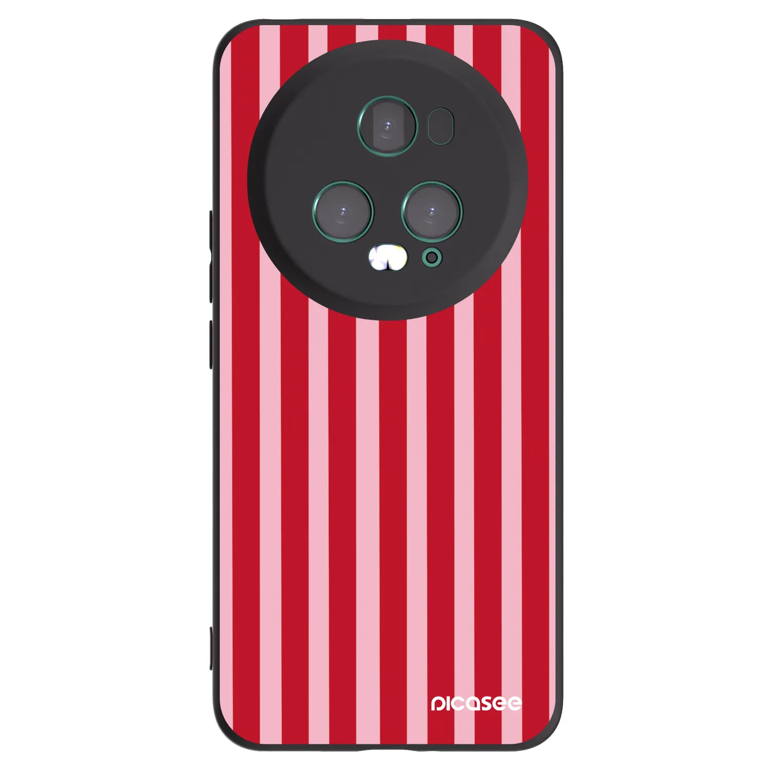 Picasee Μαύρη θήκη σιλικόνης για Honor Magic5 Pro - Lines red