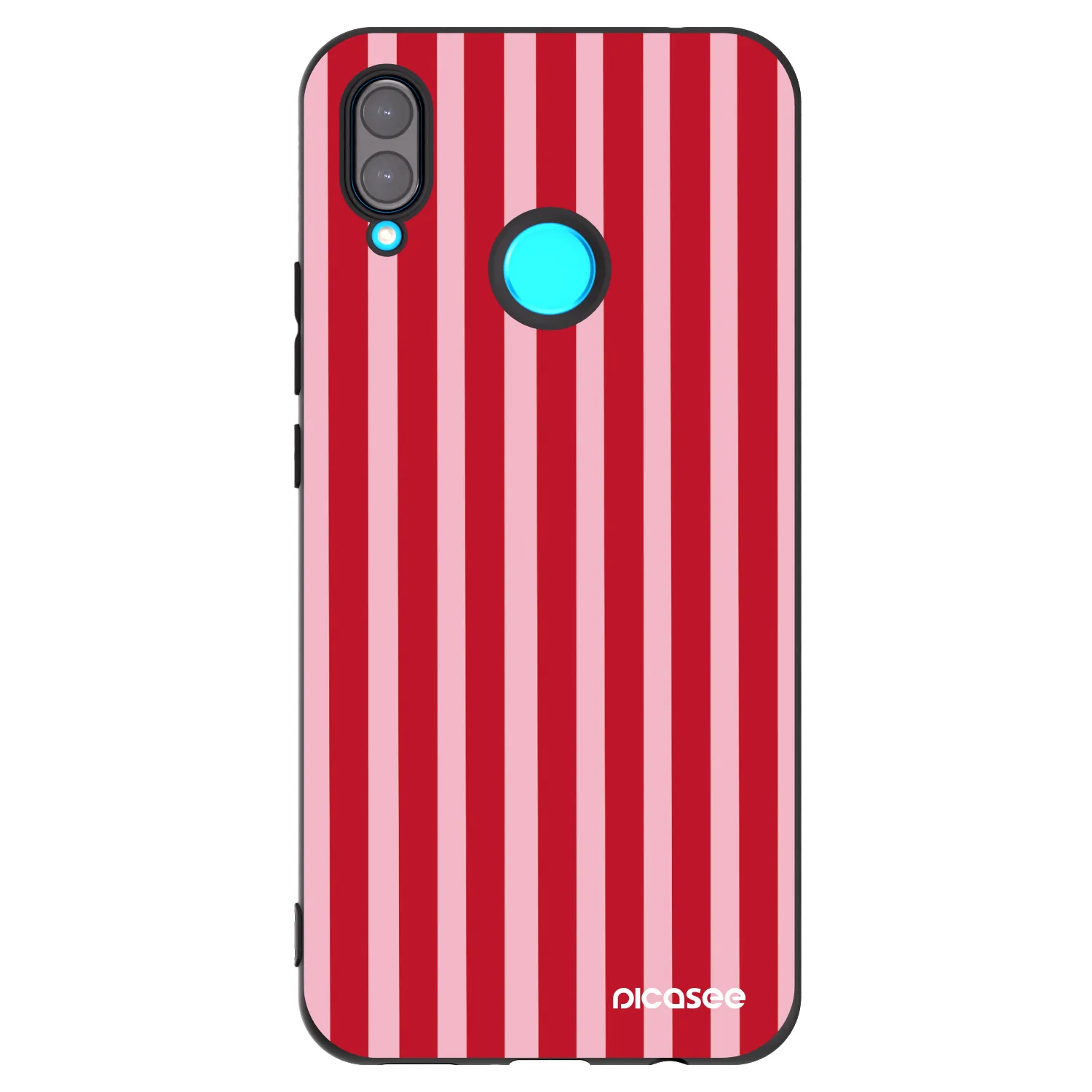 Picasee Μαύρη θήκη σιλικόνης για Huawei Nova 3 - Lines red