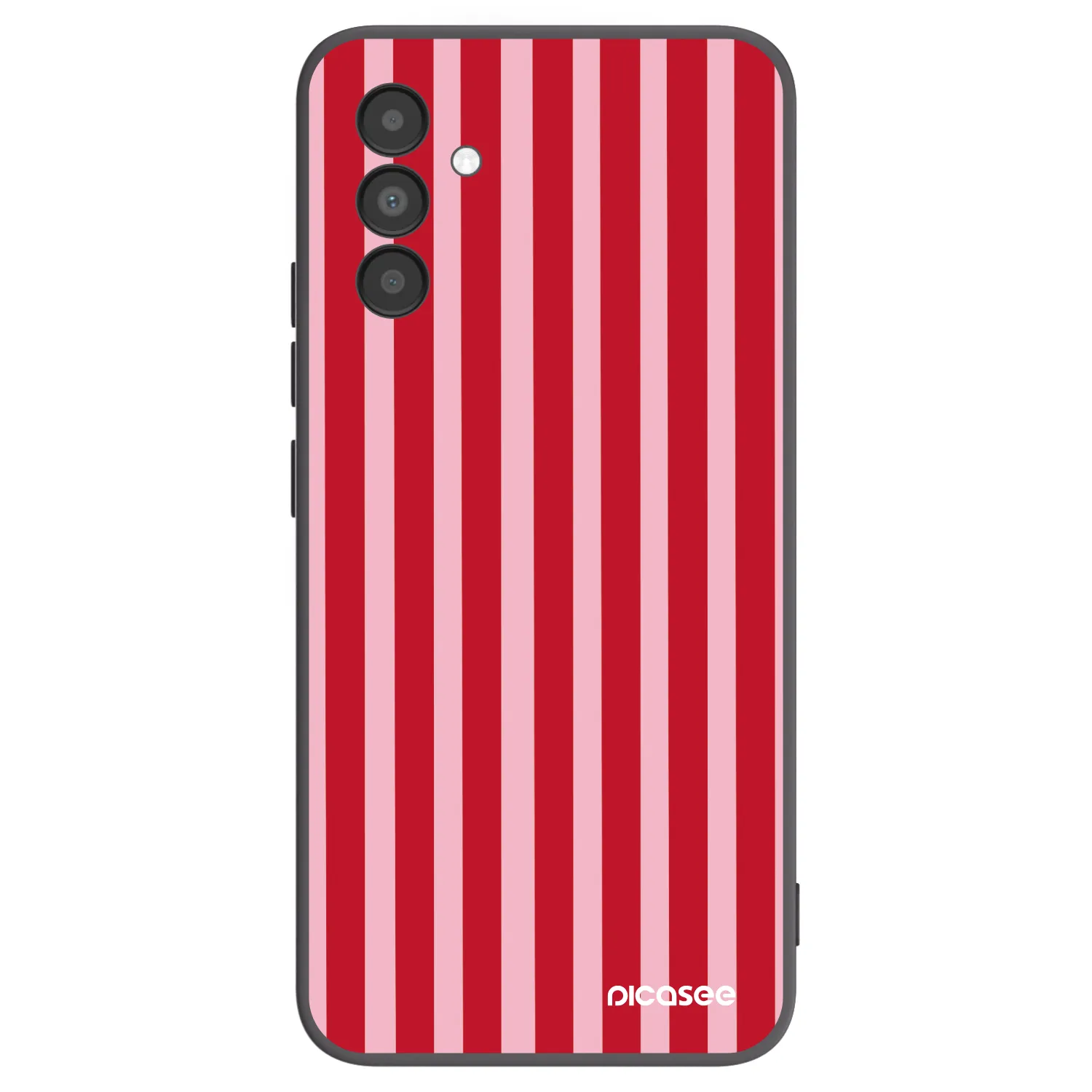 Picasee Μαύρη θήκη σιλικόνης για Samsung Galaxy A04s A047F - Lines red