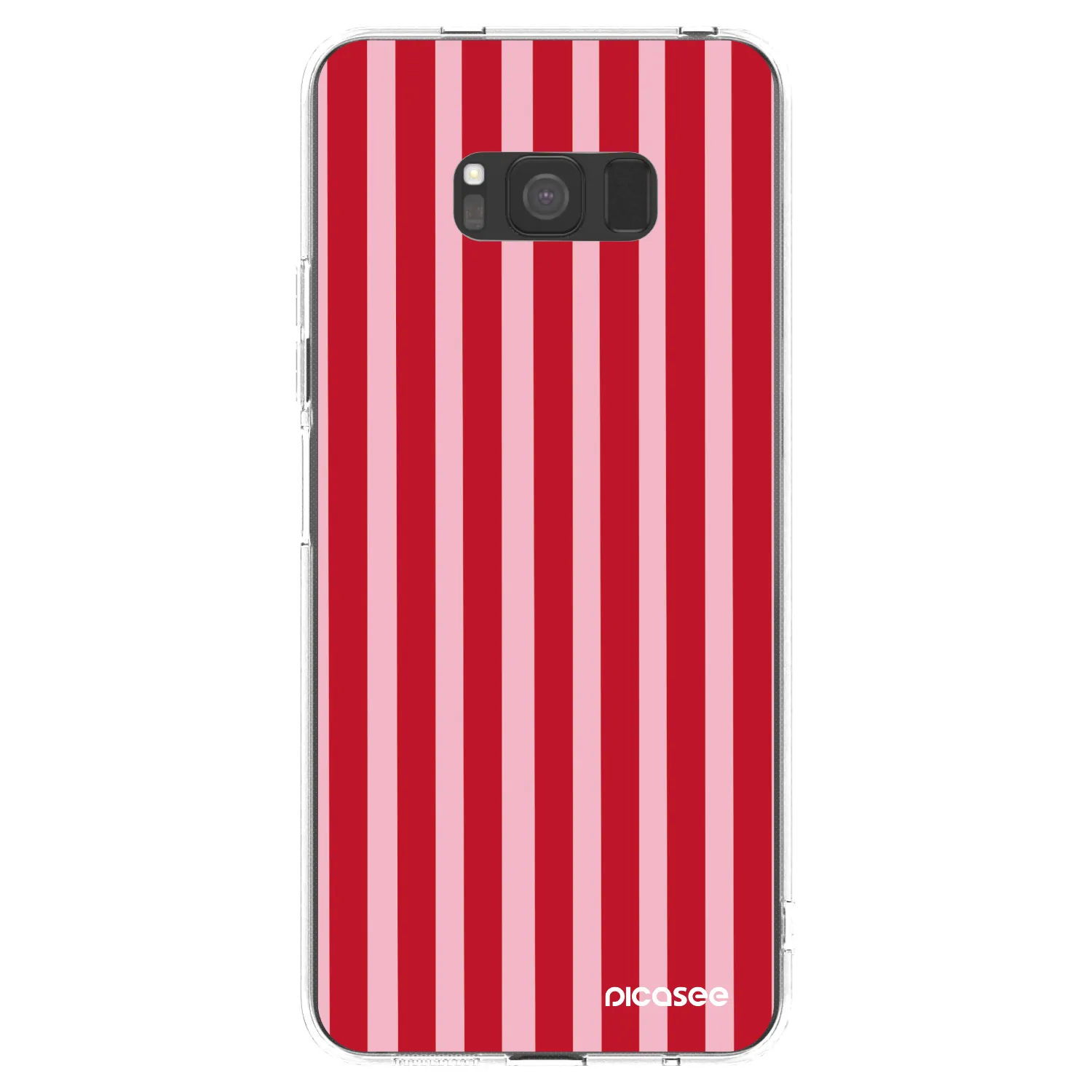Picasee διαφανής θήκη σιλικόνης Samsung Galaxy S8 G950F - Lines red