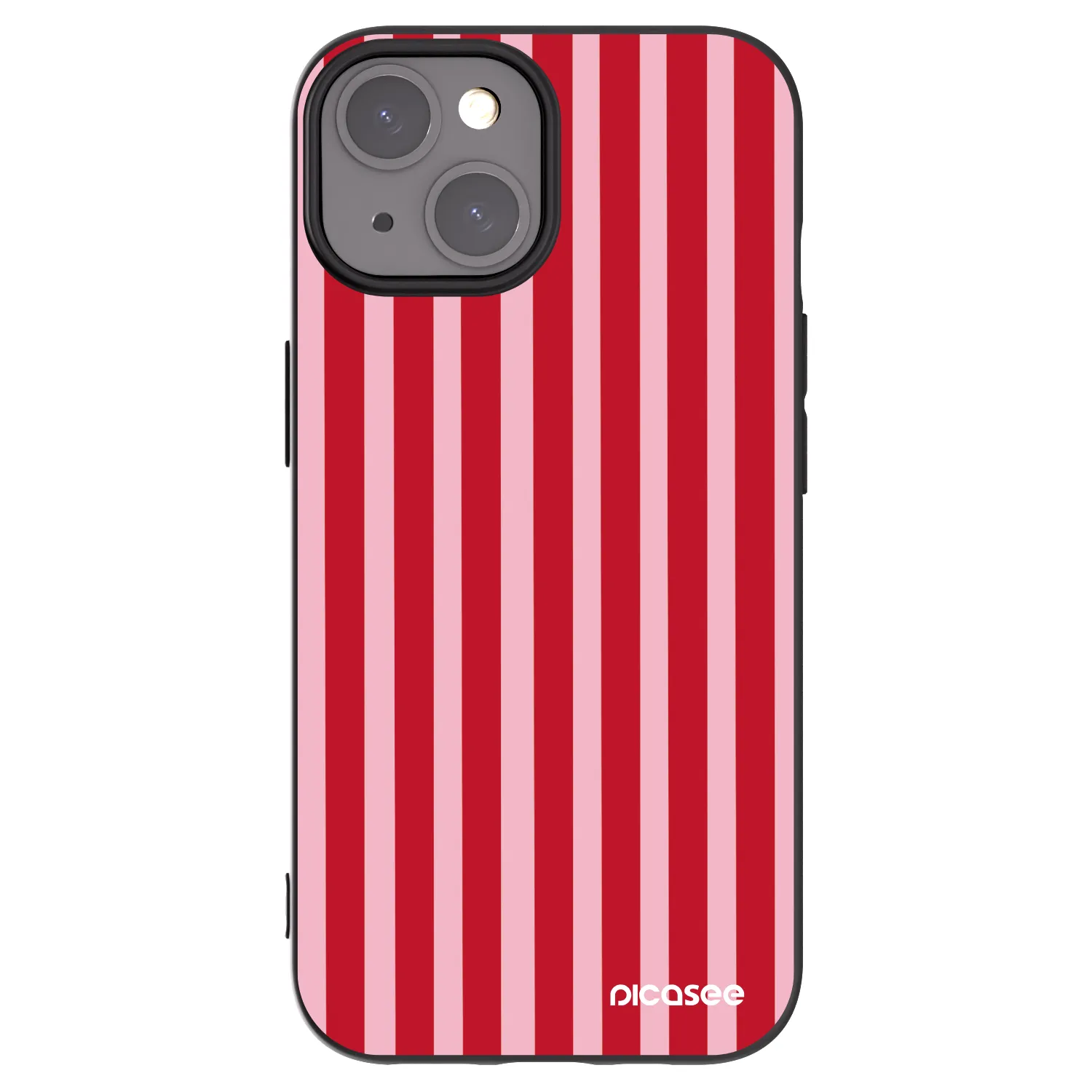 Picasee Μαύρη θήκη σιλικόνης για Apple iPhone 15 - Lines red
