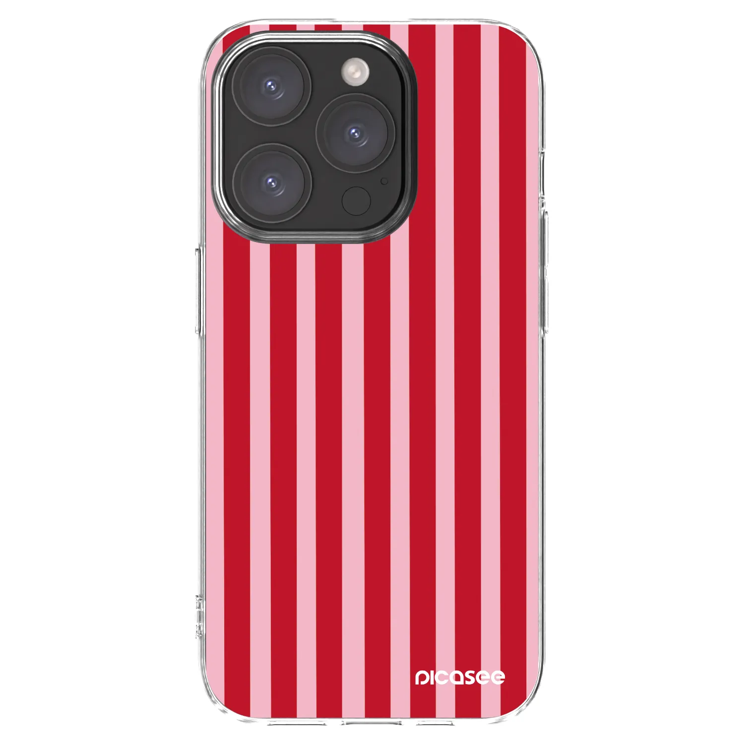 Picasee διαφανής θήκη σιλικόνης Apple iPhone 15 Pro - Lines red