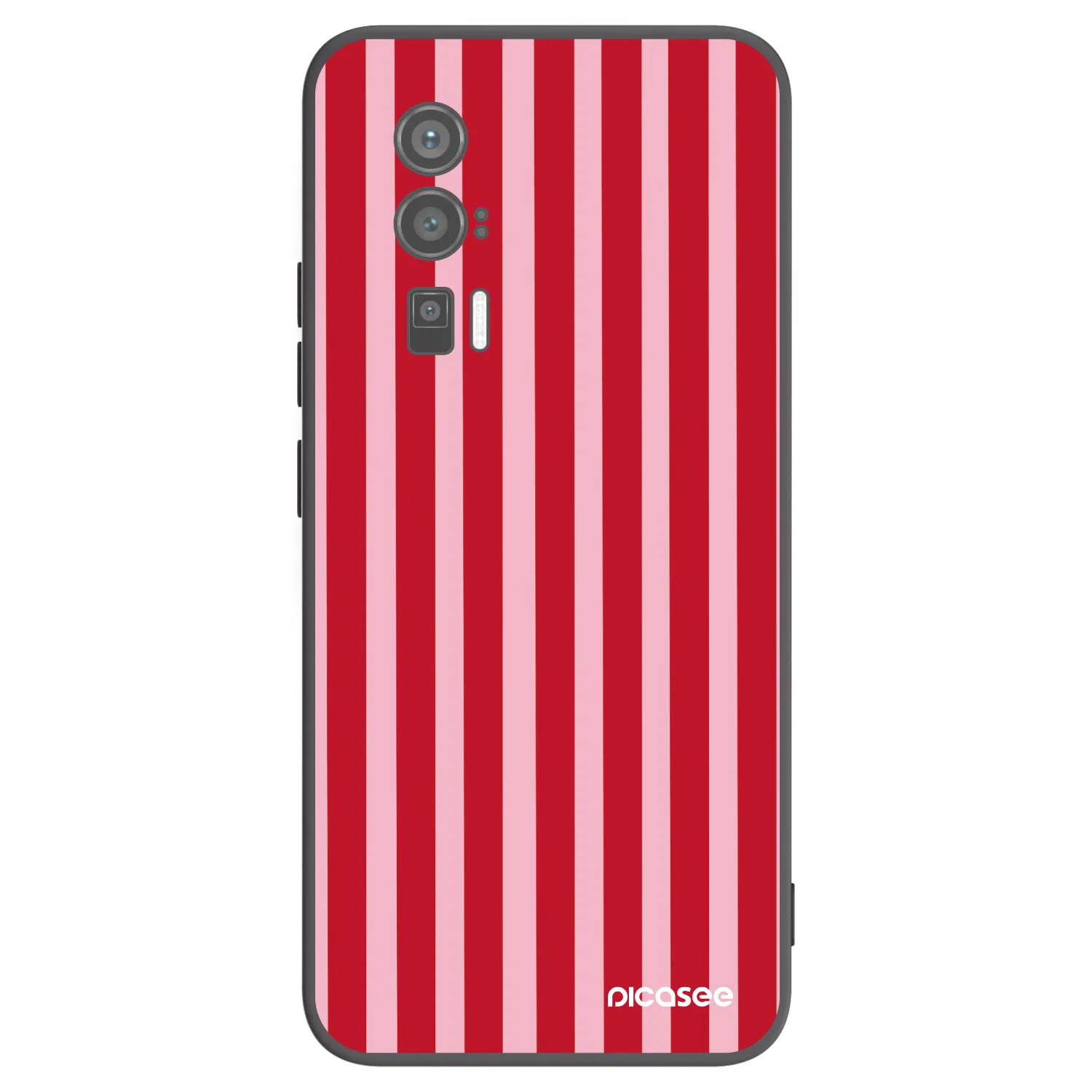 Picasee Μαύρη θήκη σιλικόνης για Xiaomi Poco F5 Pro 5G - Lines red