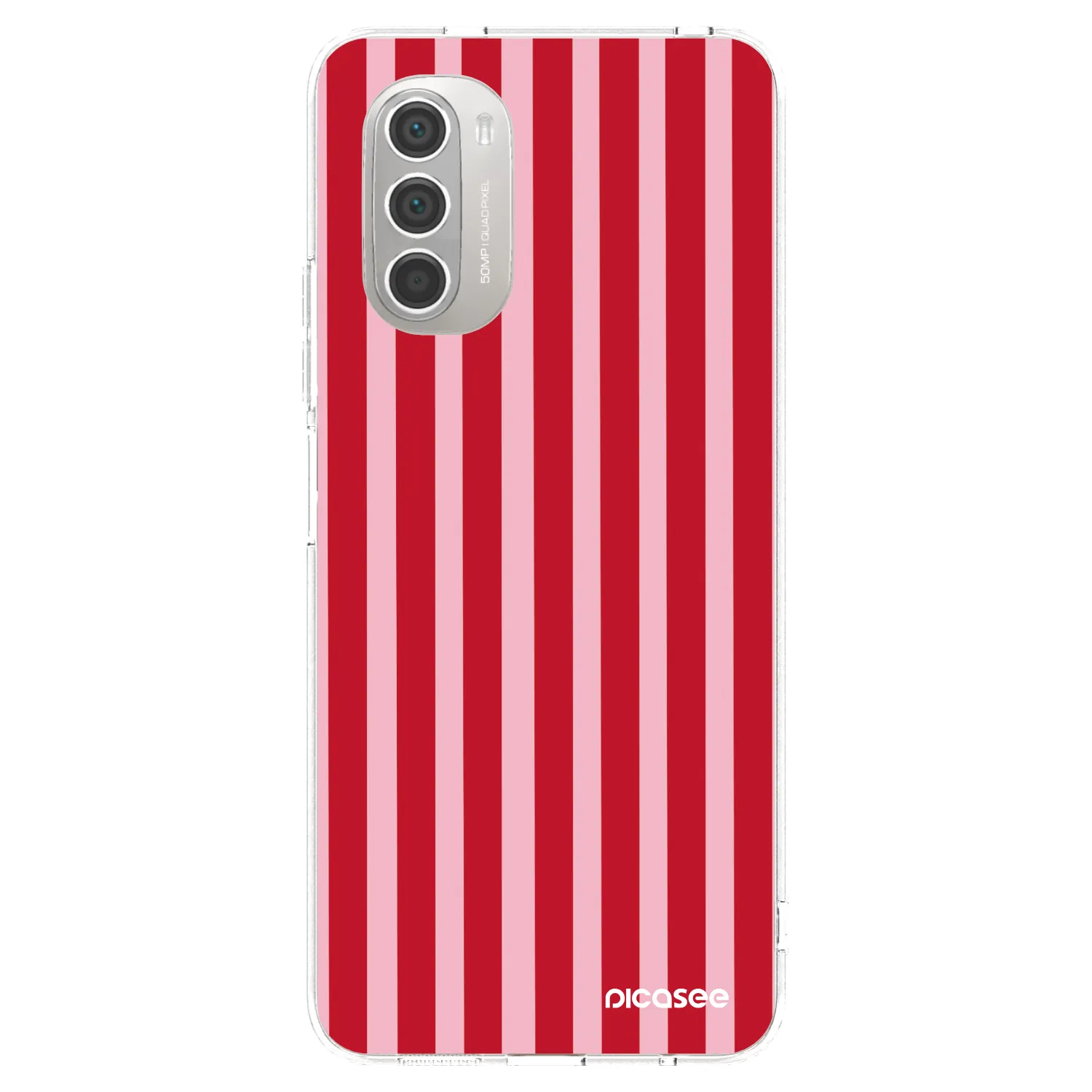 Picasee διαφανής θήκη σιλικόνης Motorola Moto G51 - Lines red