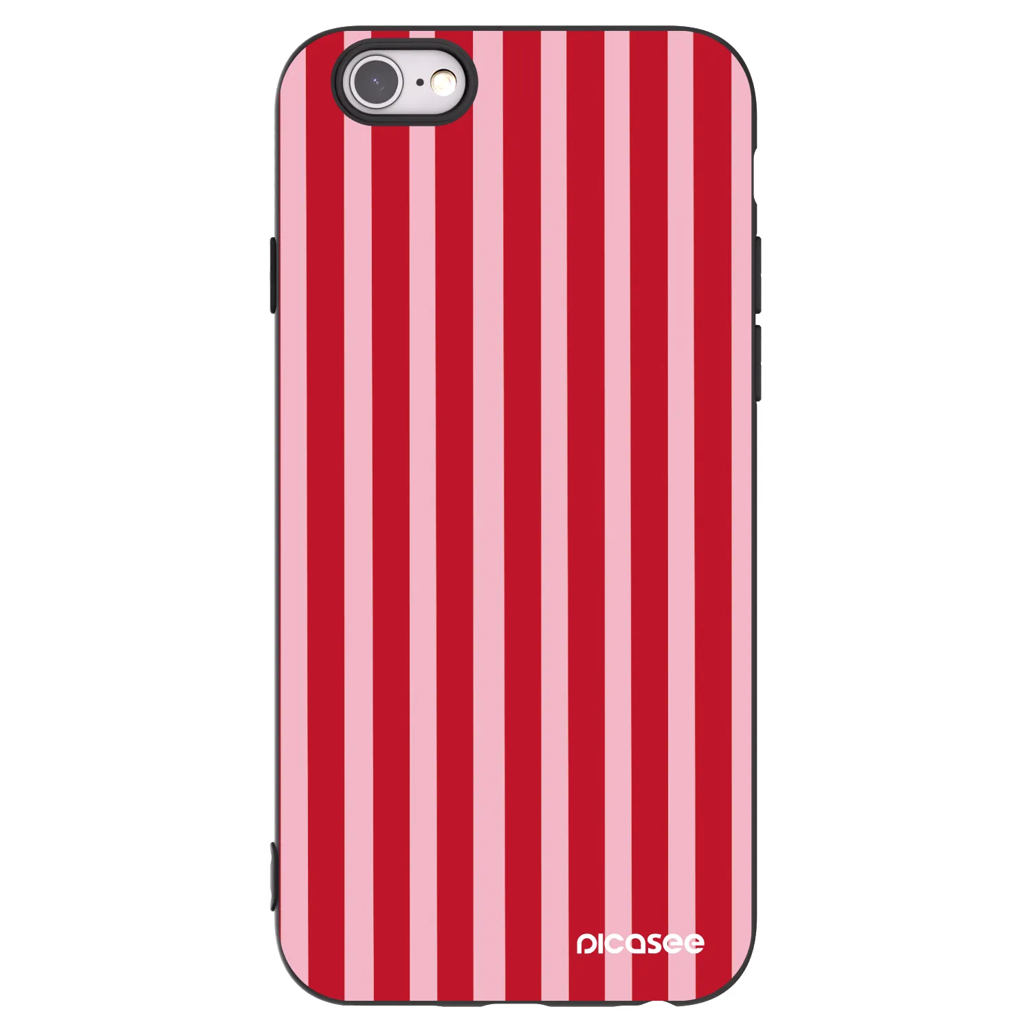 Picasee Μαύρη θήκη σιλικόνης για Apple iPhone 6/6S - Lines red