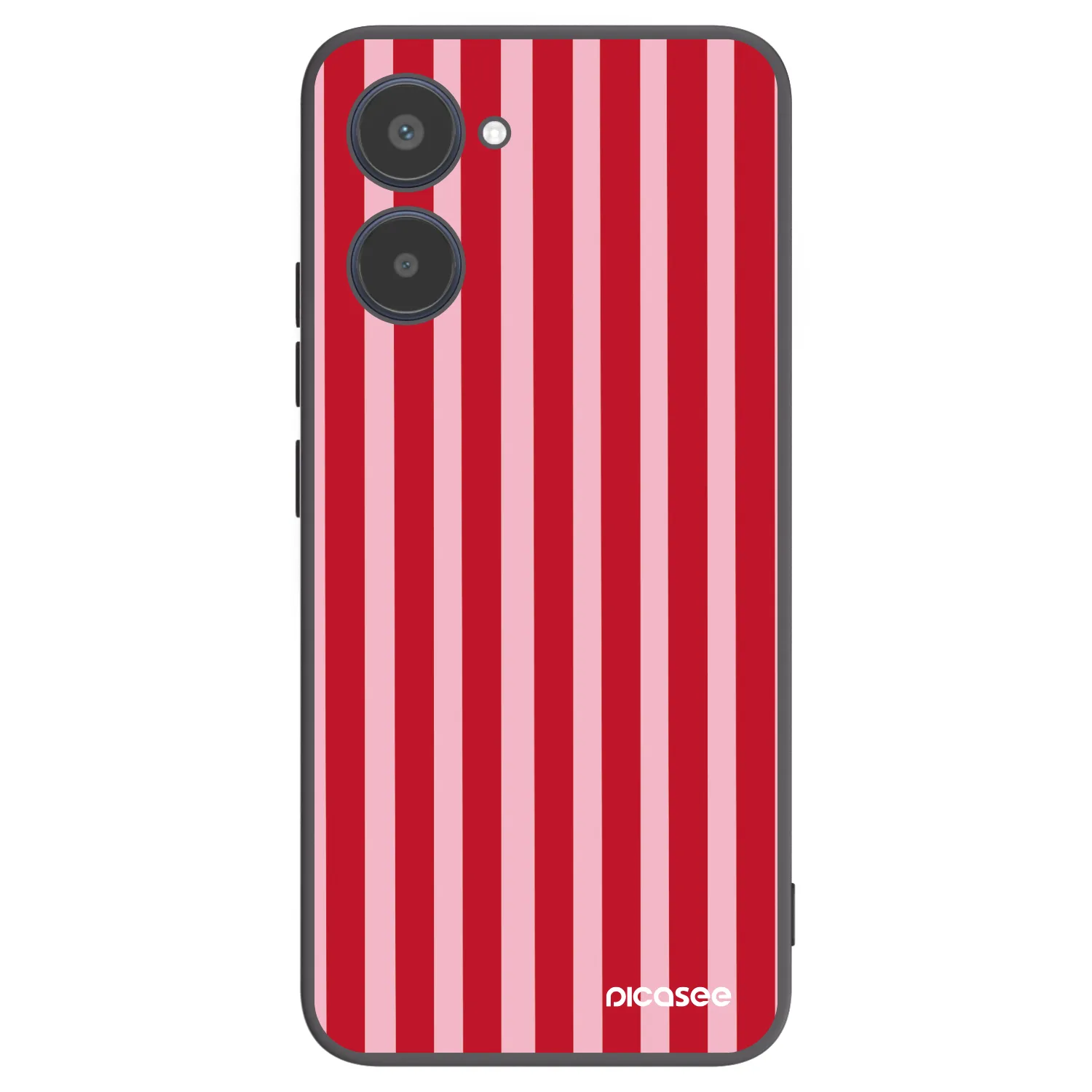Picasee Μαύρη θήκη σιλικόνης για Realme 10 4G - Lines red