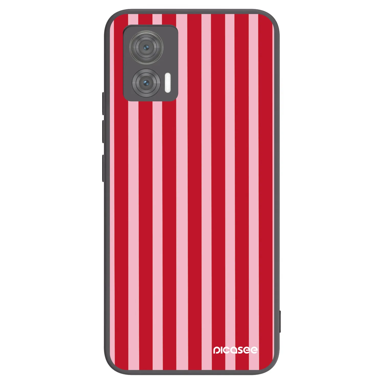 Picasee Μαύρη θήκη σιλικόνης για Motorola Edge 30 Neo - Lines red