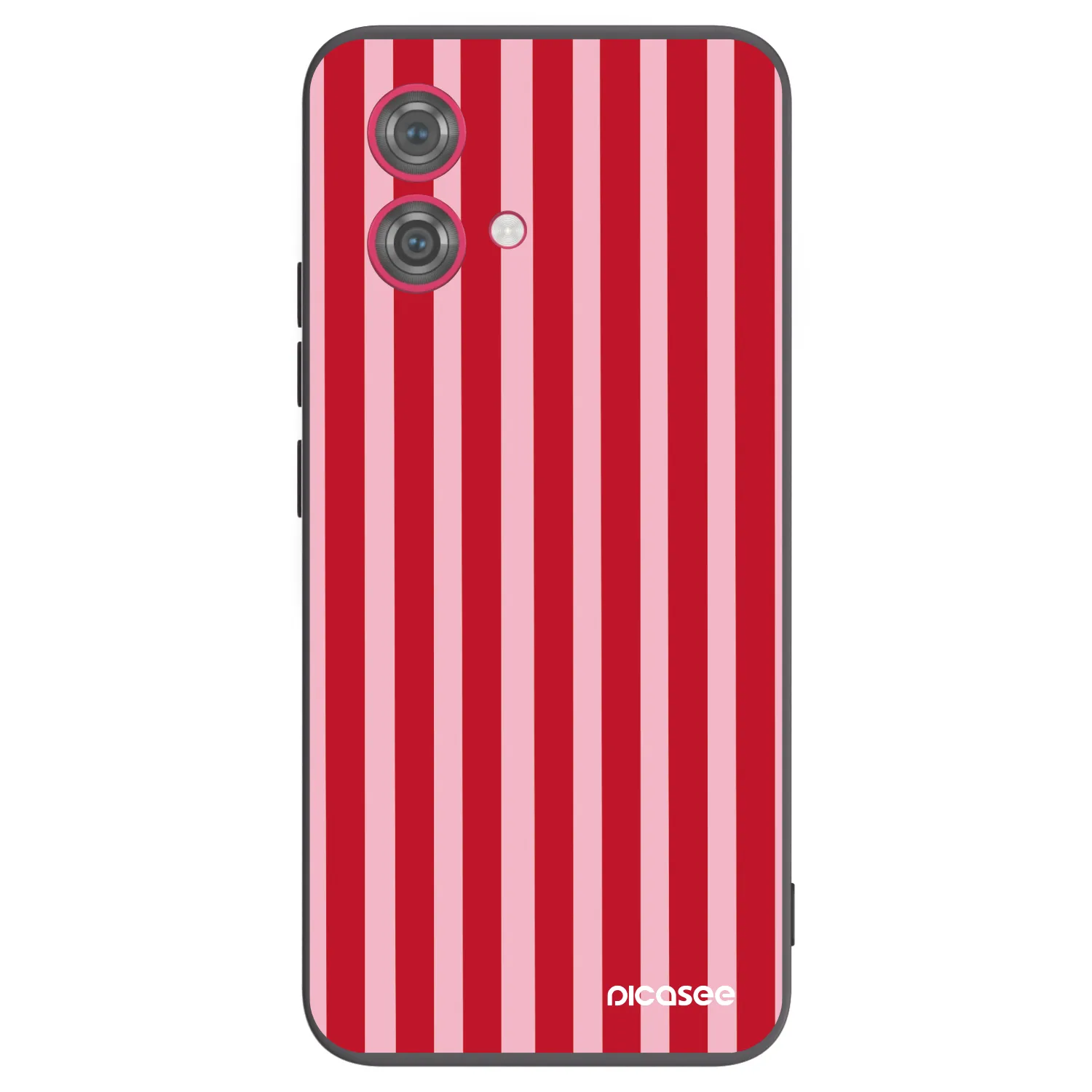 Picasee Μαύρη θήκη σιλικόνης για Motorola Moto G84 5G - Lines red