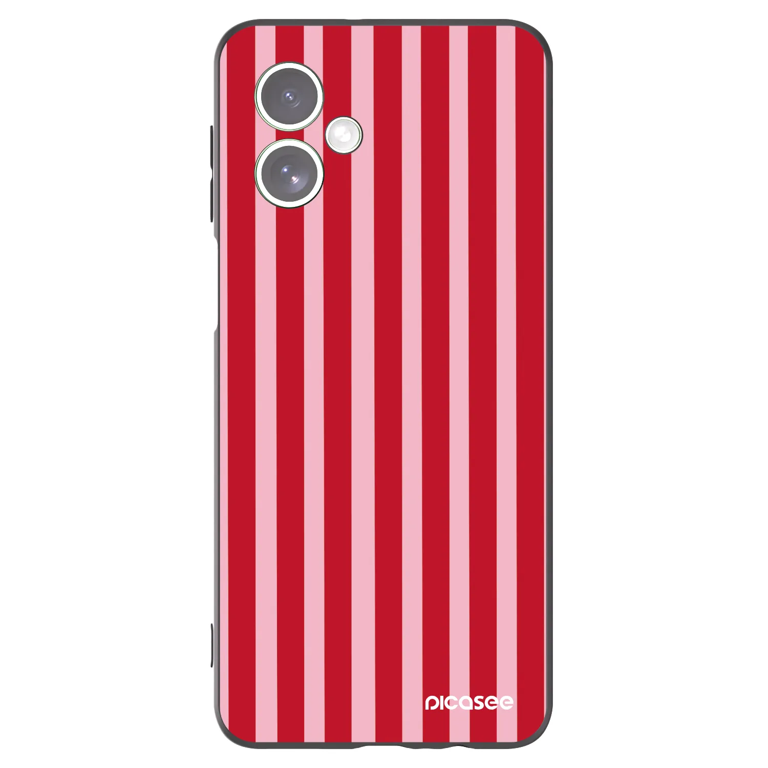 Picasee Μαύρη θήκη σιλικόνης για Motorola Moto G54 5G - Lines red
