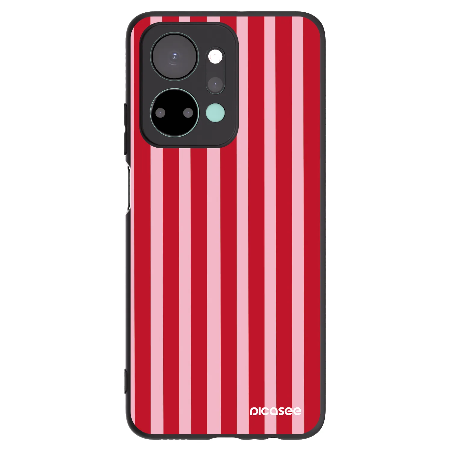Picasee Μαύρη θήκη σιλικόνης για Honor X7a - Lines red