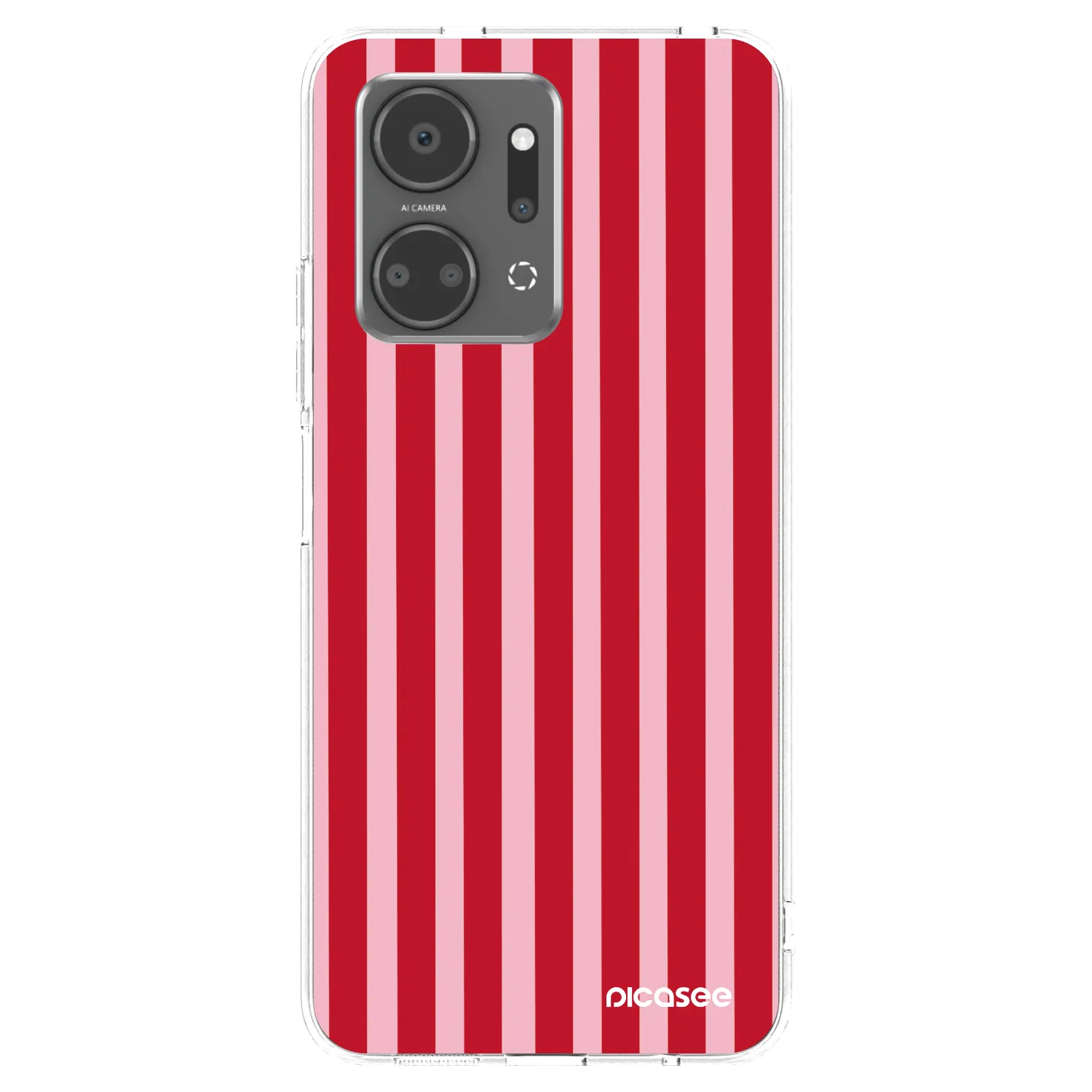Picasee διαφανής θήκη σιλικόνης Honor X7a - Lines red